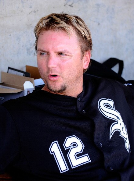 PHOENIX, AZ - MARCH 17:  A.J. Pierzynski #12 of the Chicago White Sox sits in the dug out against the Milwaukee Brewers during the spring training game at Maryvale Baseball Park on March 17, 2011 in Phoenix, Arizona.  (Photo by Kevork Djansezian/Getty Ima