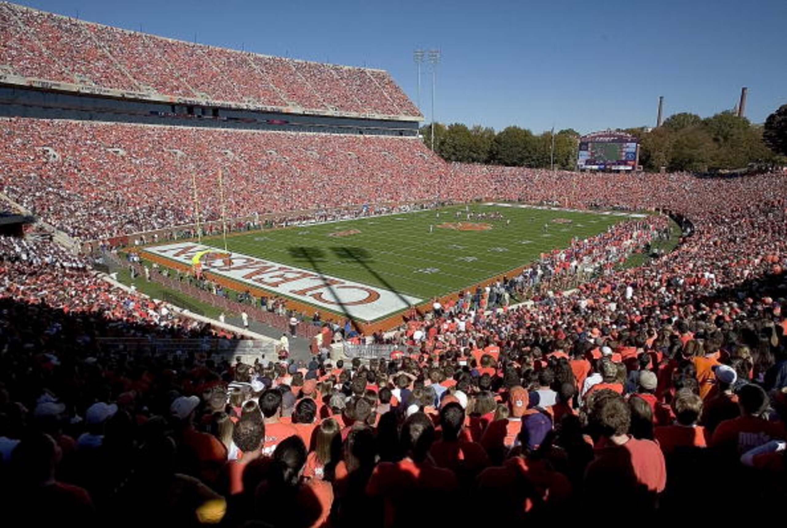 CLEMSON, SC - NOVEMBER 12: Fans fill 'Death Valley' to watch a game between the Clemson Tigers and the Florida State Seminoles on November 12, 2005 at Clemson Memorial Stadium in Clemson, South Carolina. (Photo by Grant Halverson/Getty Images) CLEMSON, SC - NOVEMBER 12: Fans fill 'Death Valley' to watch a game between the Clemson Tigers and the Florida State Seminoles on November 12, 2005 at Clemson Memorial Stadium in Clemson, South Carolina. (Photo by Grant Halverson/Getty Images)