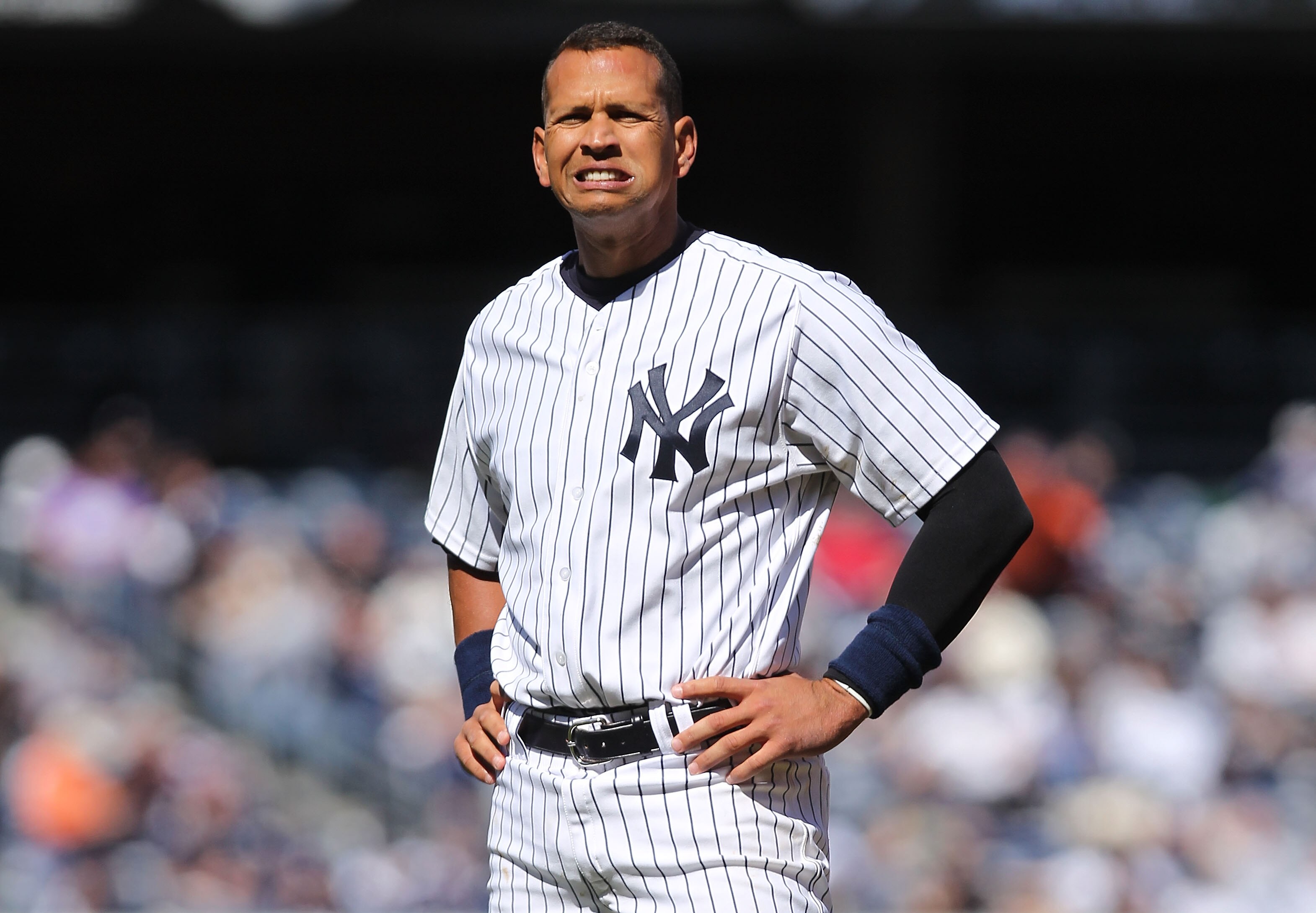 NEW YORK, NY - APRIL 03:  Alex Rodriguez #13 of the New York Yankees against the Detroit Tigers at Yankee Stadium on April 3, 2011 in the Bronx borough of New York City.  (Photo by Nick Laham/Getty Images)