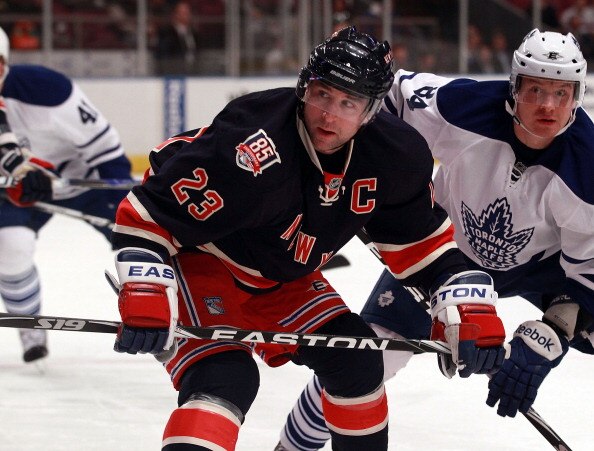 NEW YORK, NY - JANUARY 19:  Chris Drury #23 of the New York Rangers skates against the Toronto Maple Leafs at Madison Square Garden on January 19, 2011 in New York City.  (Photo by Bruce Bennett/Getty Images)