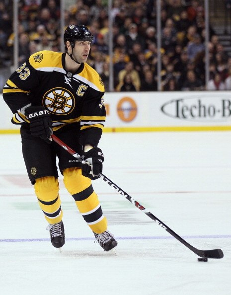 BOSTON, MA - MARCH 24:  Zdeno Chara #33 of the Boston Bruins takes the puck in the third period against the Montreal Canadiens on March 24, 2011 at the TD Garden in Boston, Massachusetts.  The Boston Bruins defeated the Montreal Canadiens 7-0.  (Photo by