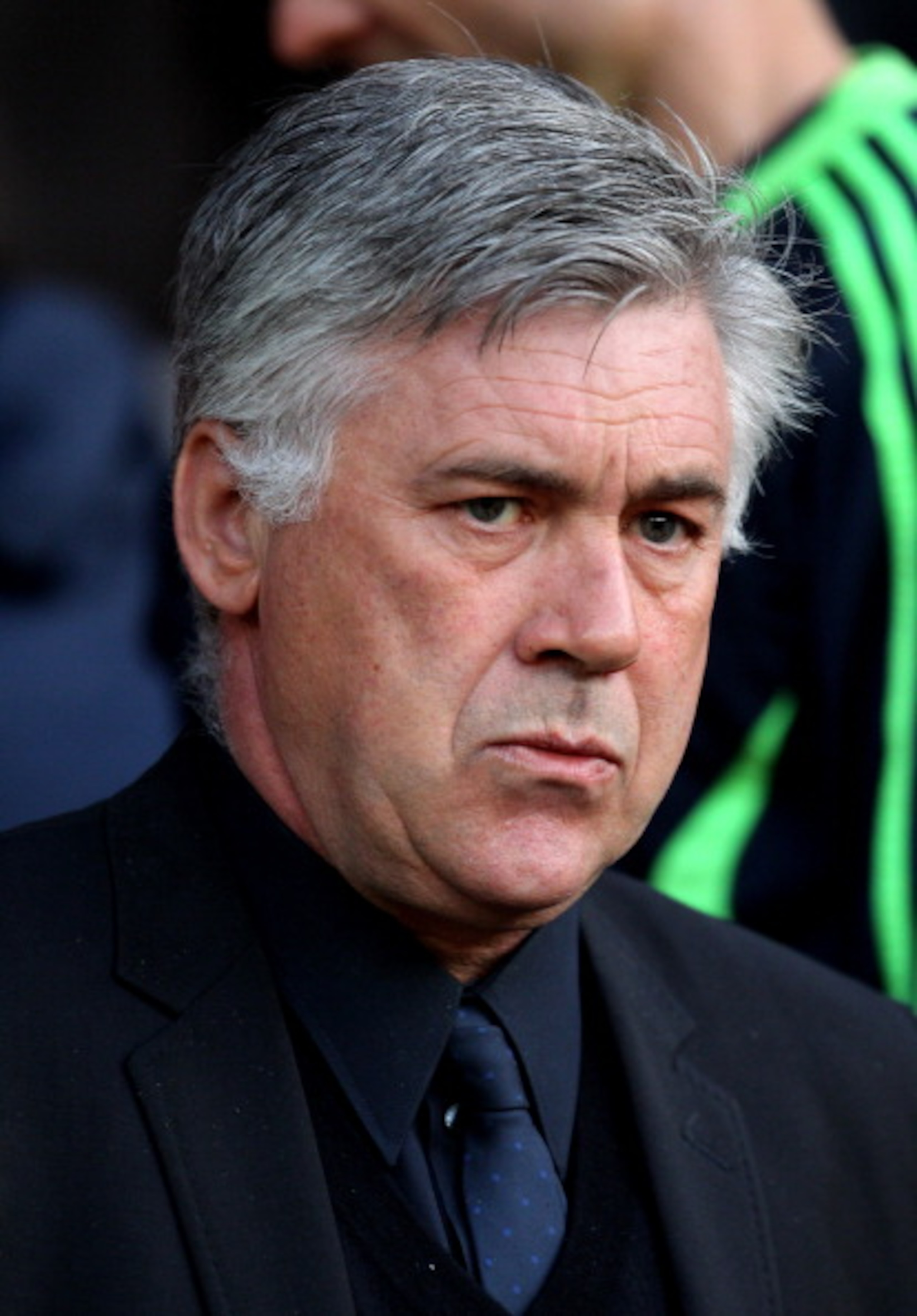 MANCHESTER, ENGLAND - APRIL 12:  Chelsea Manager Carlo Ancelotti looks on prior to the UEFA Champions League Quarter Final second leg match between Manchester United and Chelsea at Old Trafford on April 12, 2011 in Manchester, England.  (Photo by Alex Liv