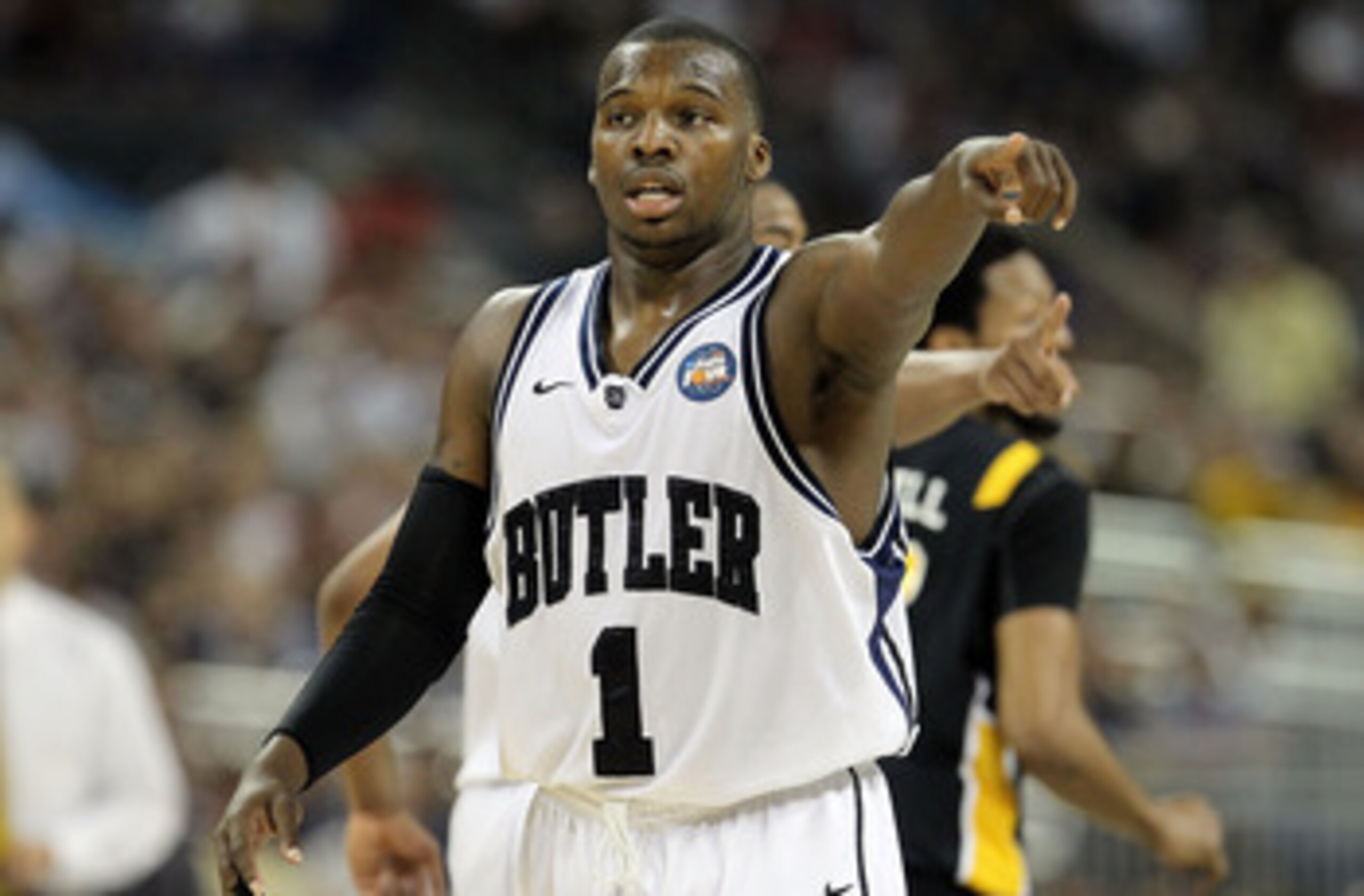 HOUSTON, TX - APRIL 02: Shelvin Mack #1 of the Butler Bulldogs gestures against the Virginia Commonwealth Rams during the National Semifinal game of the 2011 NCAA Division I Men's Basketball Championship at Reliant Stadium on April 2, 2011 in Houston, Te HOUSTON, TX - APRIL 02: Shelvin Mack #1 of the Butler Bulldogs gestures against the Virginia Commonwealth Rams during the National Semifinal game of the 2011 NCAA Division I Men's Basketball Championship at Reliant Stadium on April 2, 2011 in Houston, Te