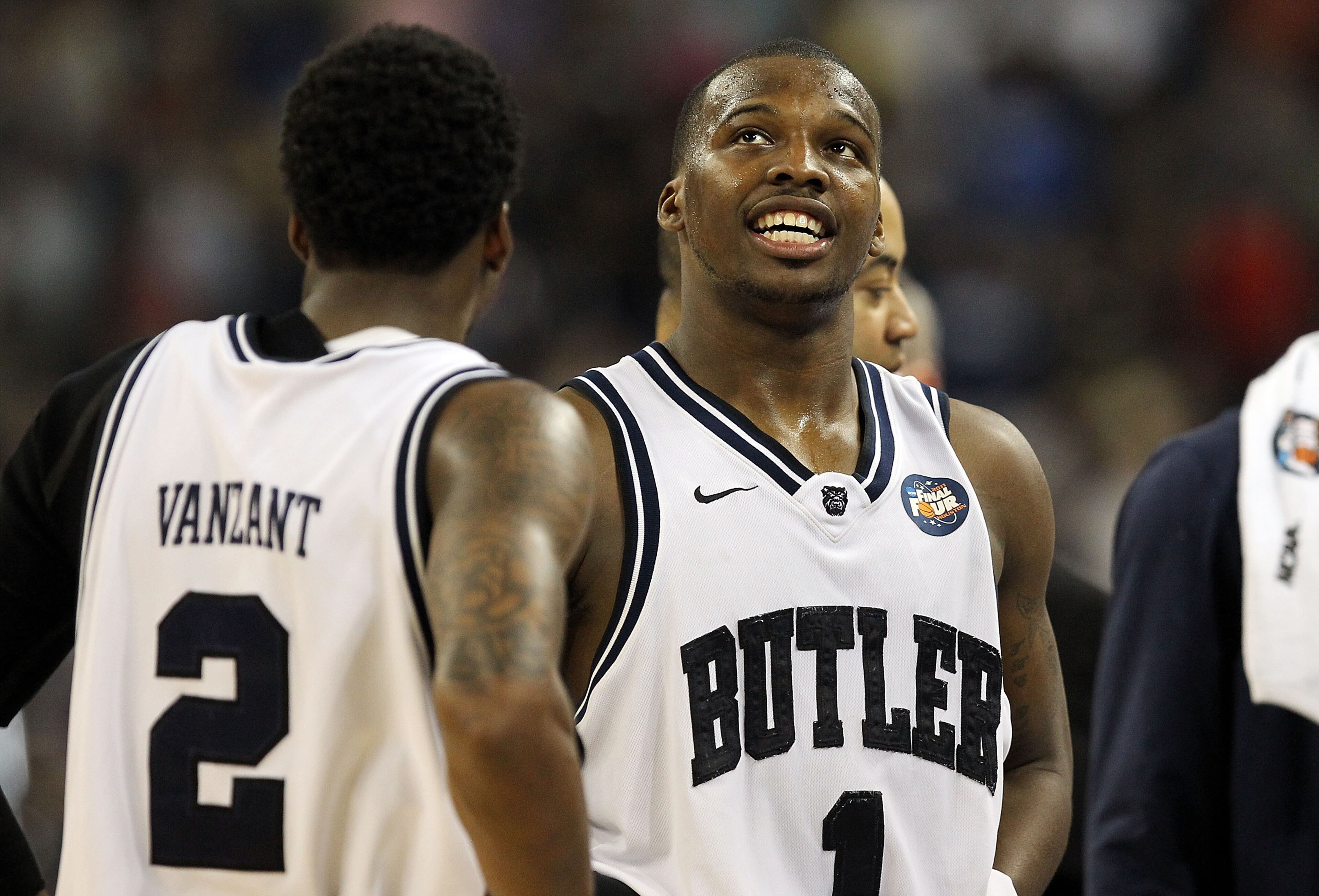 HOUSTON, TX - APRIL 02:  Shelvin Mack #1 of the Butler Bulldogs looks on after defeating Virginia Commonwealth Rams during the National Semifinal game of the 2011 NCAA Division I Men's Basketball Championship at Reliant Stadium on April 2, 2011 in Houston