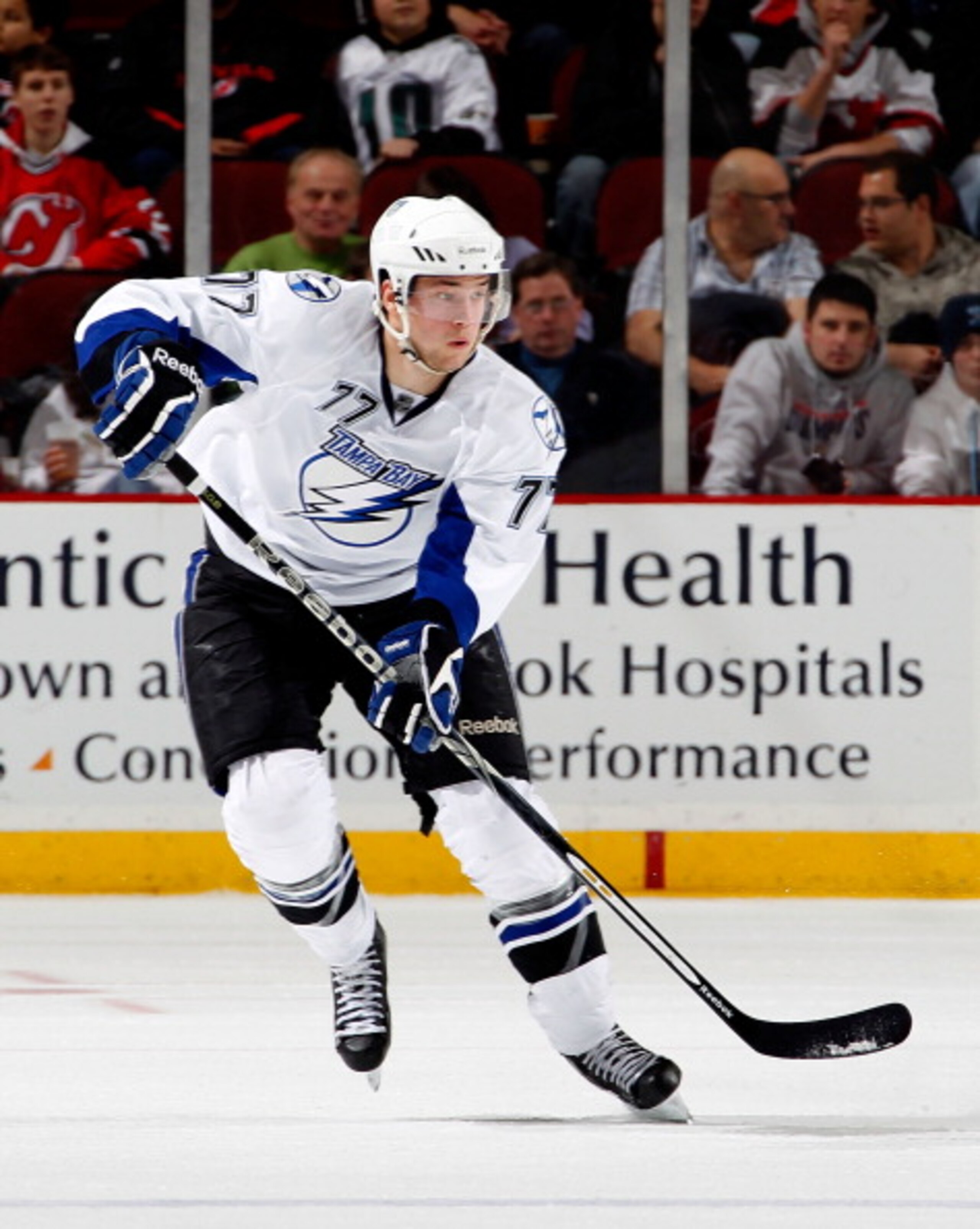 NEWARK, NJ - JANUARY 09: Victor Hedman #77 of the Tampa Bay Lightning skates during an NHL hockey game against the New Jersey Devils at the Prudential Center on January 9, 2011 in Newark, New Jersey. (Photo by Paul Bereswill/Getty Images) NEWARK, NJ - JANUARY 09: Victor Hedman #77 of the Tampa Bay Lightning skates during an NHL hockey game against the New Jersey Devils at the Prudential Center on January 9, 2011 in Newark, New Jersey. (Photo by Paul Bereswill/Getty Images)