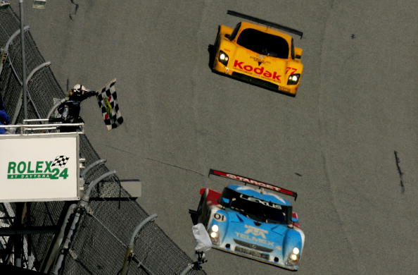 DAYTONA BEACH, FL - JANUARY 27:  The #01 TELEMEX Chip Ganassi Lexus, driven by Scott Pruett, Memo Rojas, Dario Franchitti, and Juan Pablo Montoya, wins the Rolex 24 of Daytona on January 27, 2008 at Daytona International Speedway in Daytona Beach, Florida