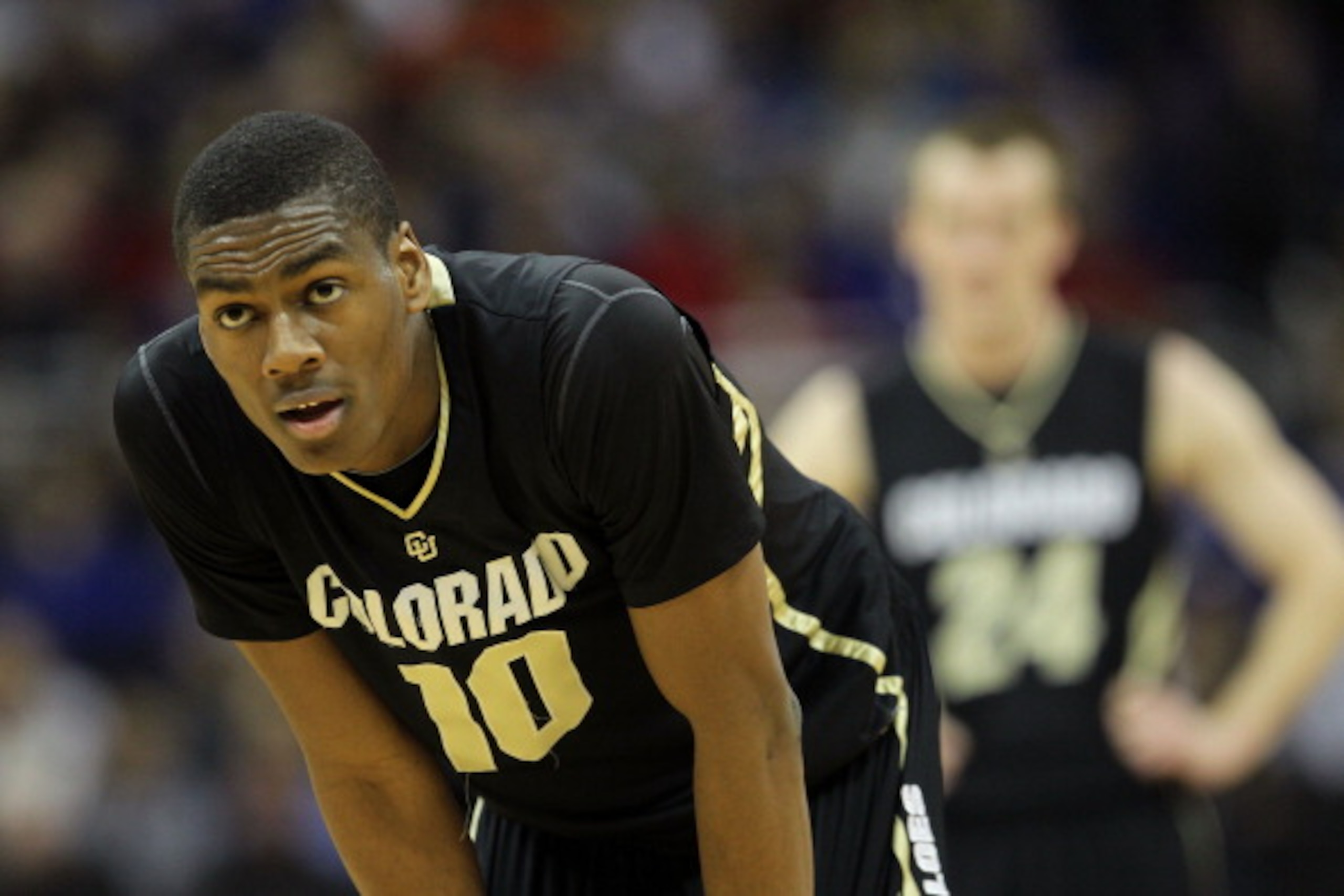 KANSAS CITY, MO - MARCH 10: Alec Burks #10 of the Colorado Buffaloes stands on the court against the Kansas State Wildcats during their quarterfinal game in the 2011 Phillips 66 Big 12 Men's Basketball Tournament at Sprint Center on March 10, 2011 in Kan KANSAS CITY, MO - MARCH 10: Alec Burks #10 of the Colorado Buffaloes stands on the court against the Kansas State Wildcats during their quarterfinal game in the 2011 Phillips 66 Big 12 Men's Basketball Tournament at Sprint Center on March 10, 2011 in Kan