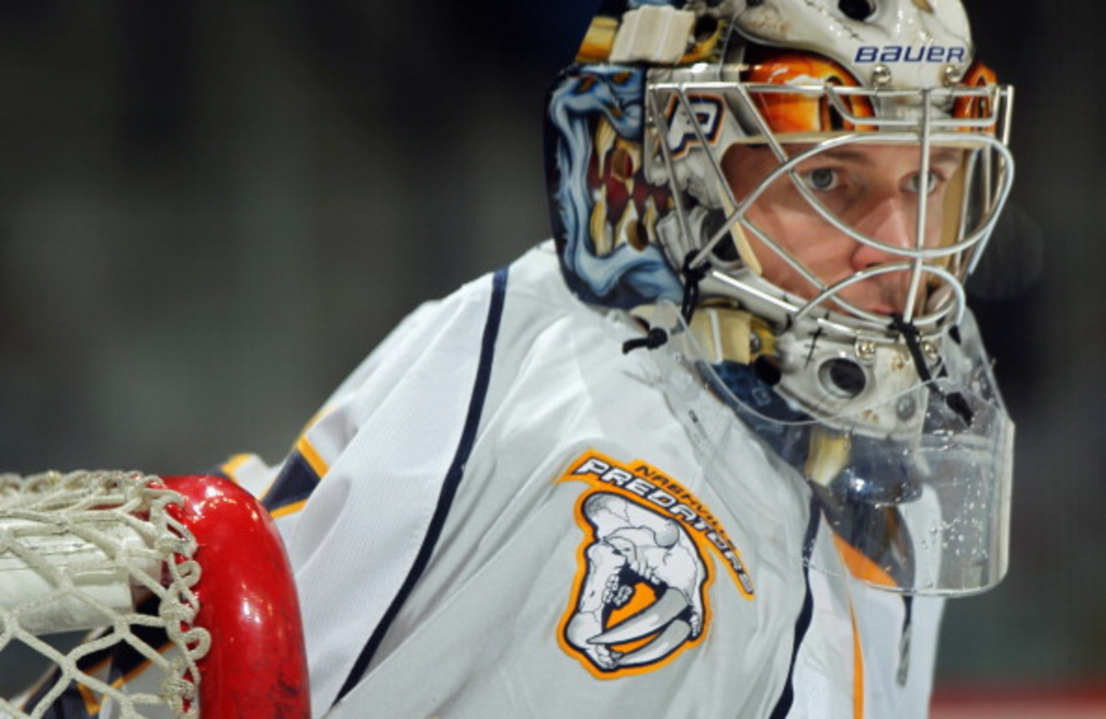 DENVER, CO - MARCH 31: Goalie Pekka Rinne #35 of the Nashville Predators warms up prior to facing the Colorado Avalanche at the Pepsi Center on March 31, 2011 in Denver, Colorado. Rinne had 27 saves as the Nashville Predators defeated the Colorado Avalan DENVER, CO - MARCH 31: Goalie Pekka Rinne #35 of the Nashville Predators warms up prior to facing the Colorado Avalanche at the Pepsi Center on March 31, 2011 in Denver, Colorado. Rinne had 27 saves as the Nashville Predators defeated the Colorado Avalan