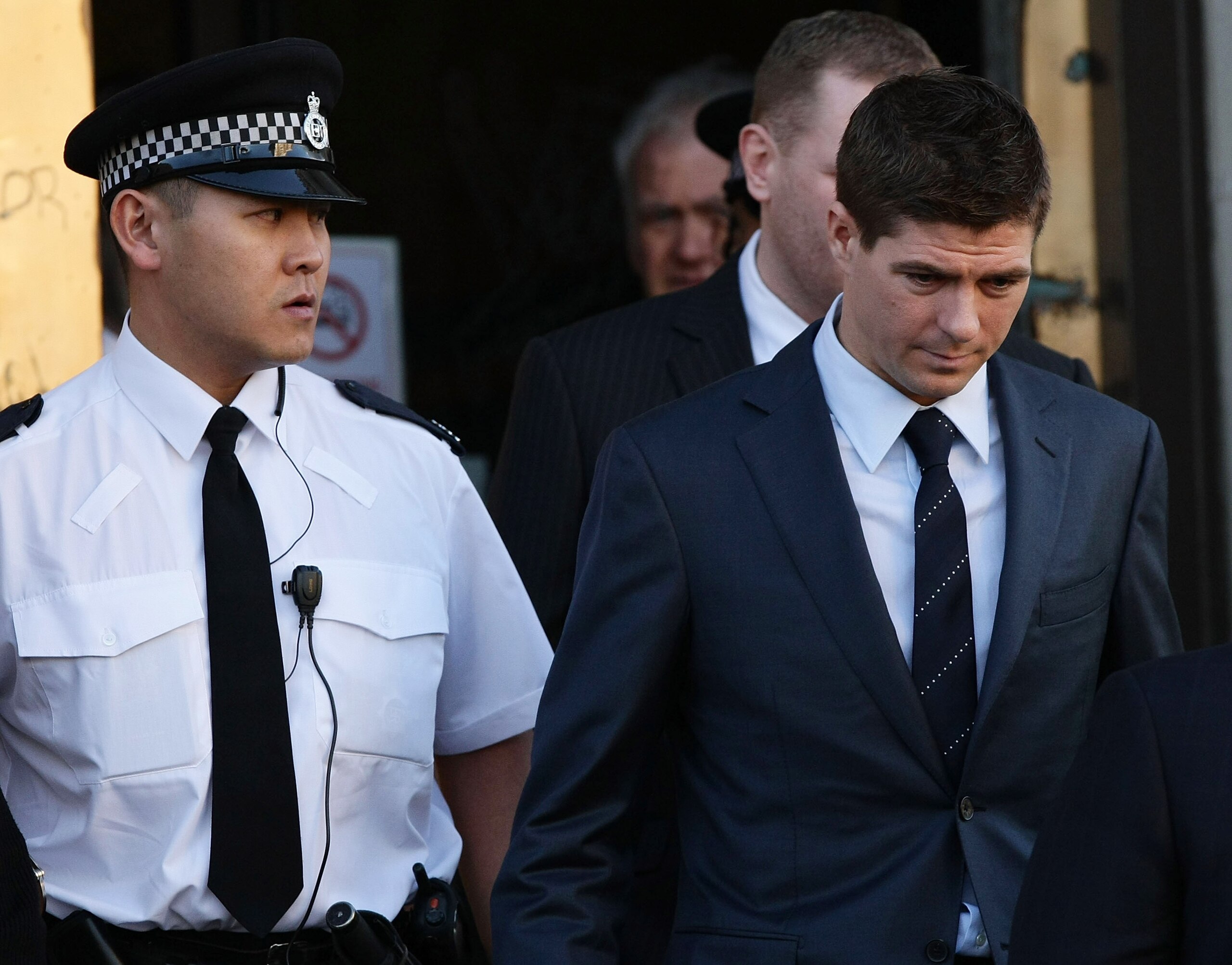 SOUTHPORT, ENGLAND - JANUARY 23:  Liverpool FC captain Steven Gerrard arrives at North Sefton Magistrates Court where he is facing charges of assault and affray on January 23, 2009, Southport, England. The Liverpool and England star is charged alongside t