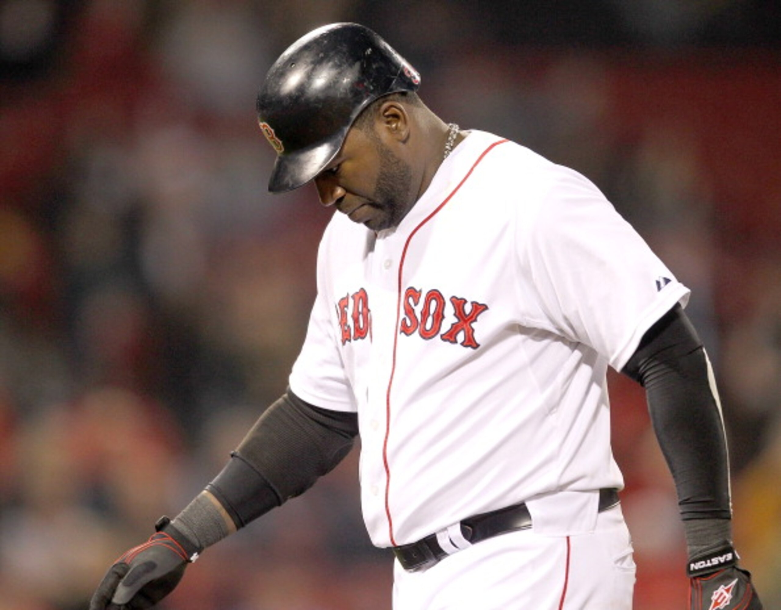 BOSTON, MA - APRIL 11: David Ortiz #34 of the Boston Red Sox reacts after making an out in the ninth inning against the Tampa Bay Rays at Fenway Park April 11, 2011 in Boston, Massachusetts. (Photo by Jim Rogash/Getty Images) BOSTON, MA - APRIL 11: David Ortiz #34 of the Boston Red Sox reacts after making an out in the ninth inning against the Tampa Bay Rays at Fenway Park April 11, 2011 in Boston, Massachusetts. (Photo by Jim Rogash/Getty Images)