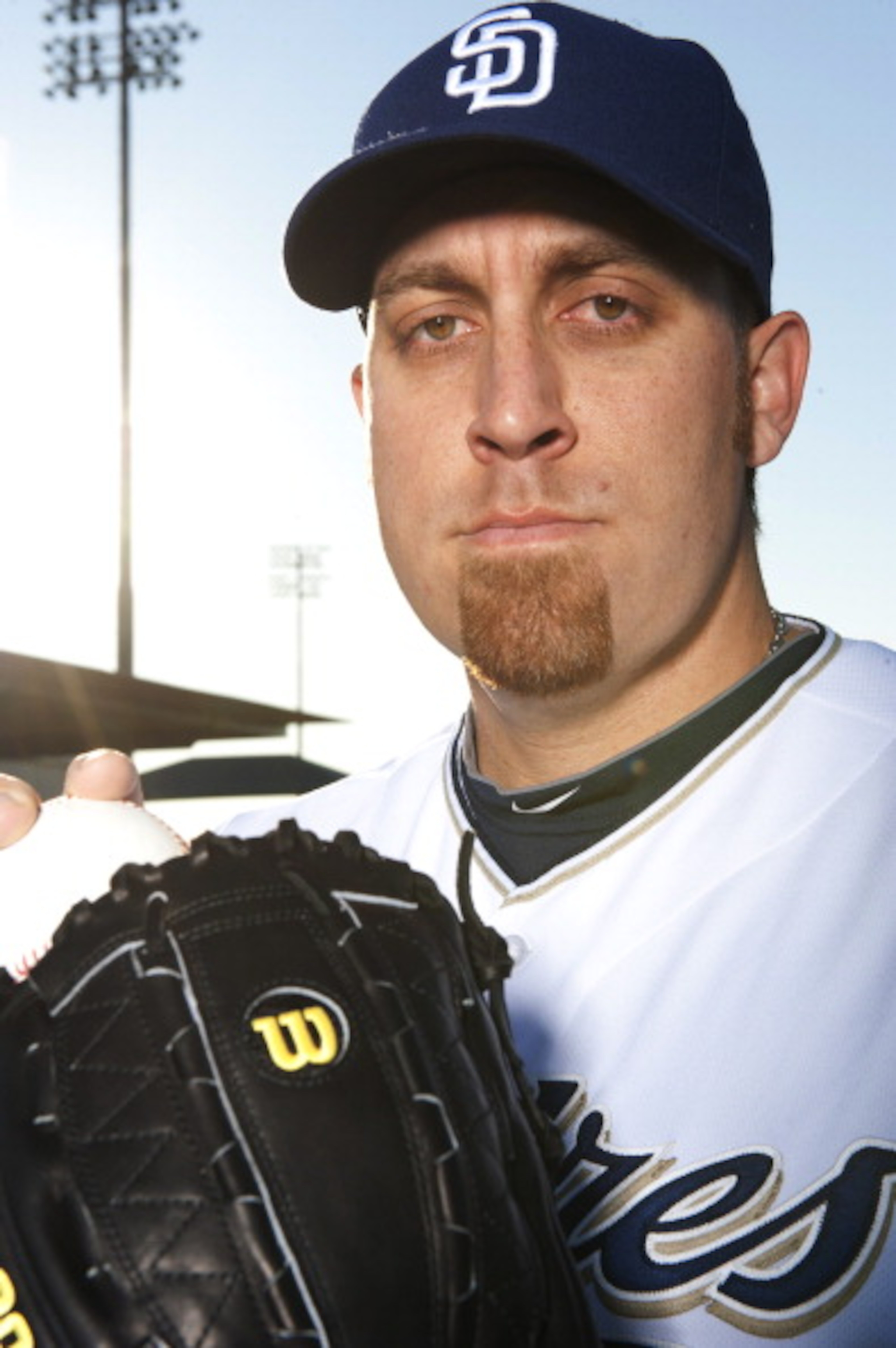 PEORIA, AZ - FEBRUARY 23: Aaron Harang #41 of the San Diego Padres poses during their photo day at the Padres Spring Training Complex on February 23, 2011 in Peoria, Arizona. (Photo by Rob Tringali/Getty Images)