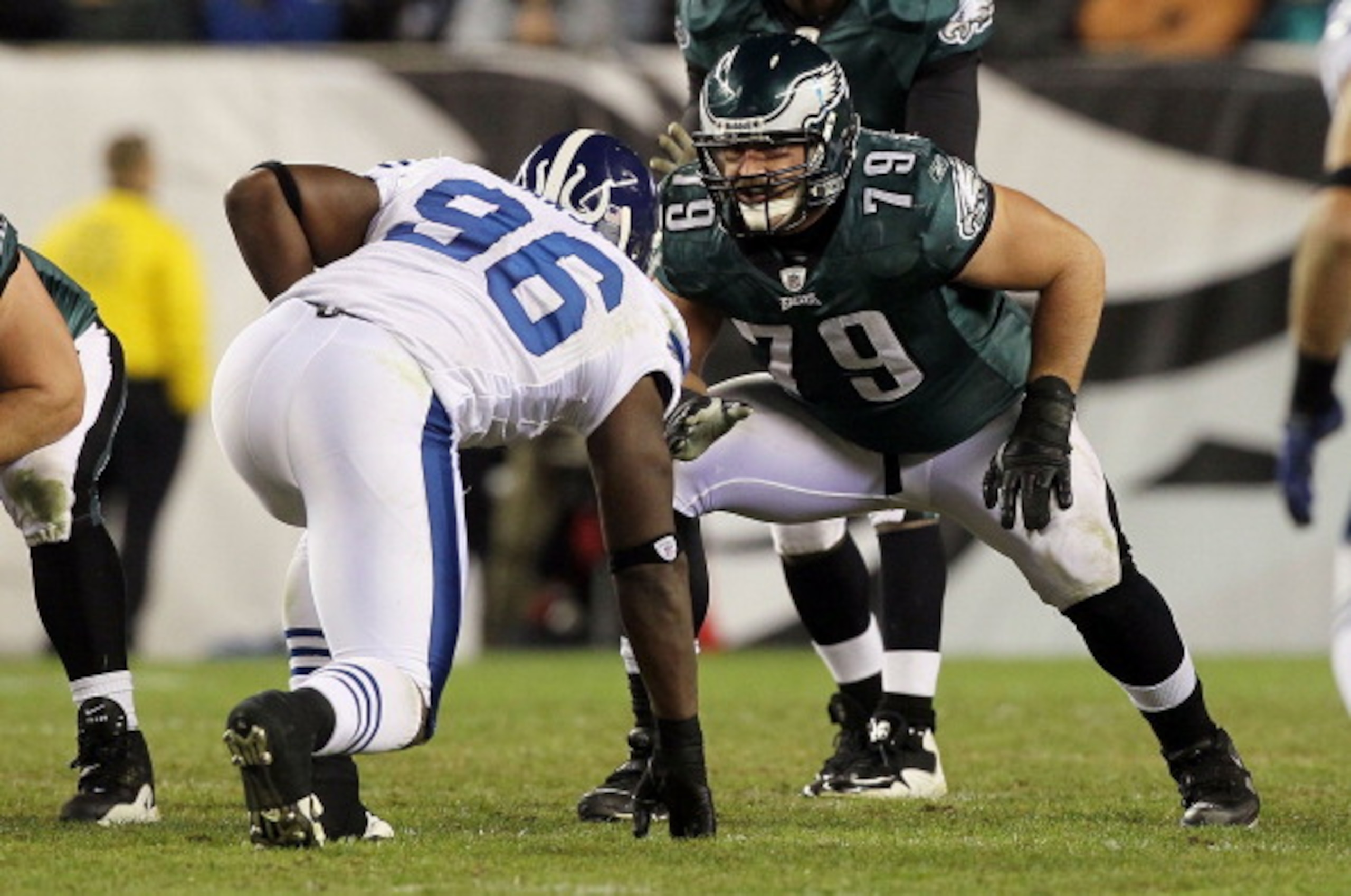 PHILADELPHIA - NOVEMBER 07:  Todd Herremans #79 of the Philadelphia Eagles against the Indianapolis Colts on November 7, 2010 at Lincoln Financial Field in Philadelphia, Pennsylvania. The Eagles defeated the Colts 26-24.  (Photo by Jim McIsaac/Getty Image