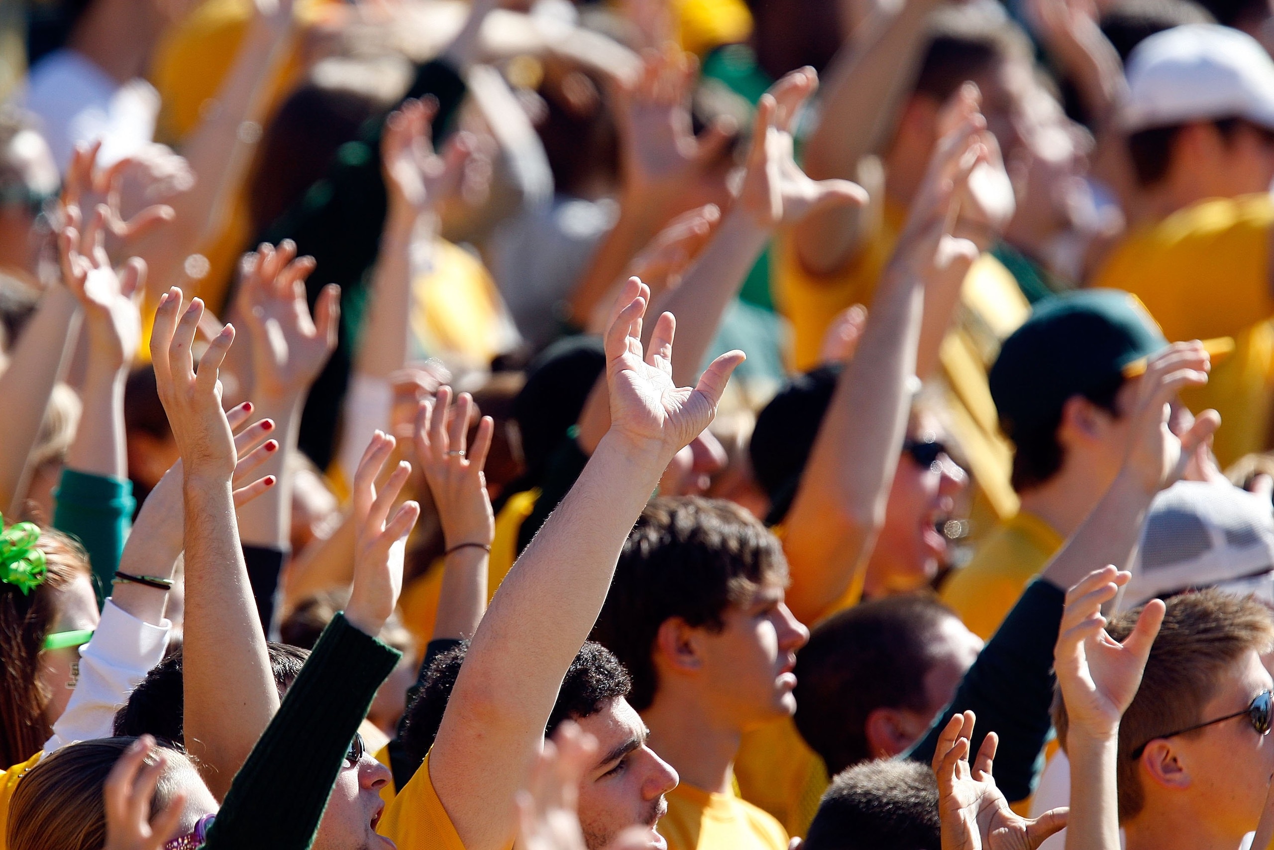 WACO, TX - OCTOBER 24:  Fans of the Baylor Bears at Floyd Casey Stadium on October 24, 2009 in Waco, Texas.  (Photo by Ronald Martinez/Getty Images)