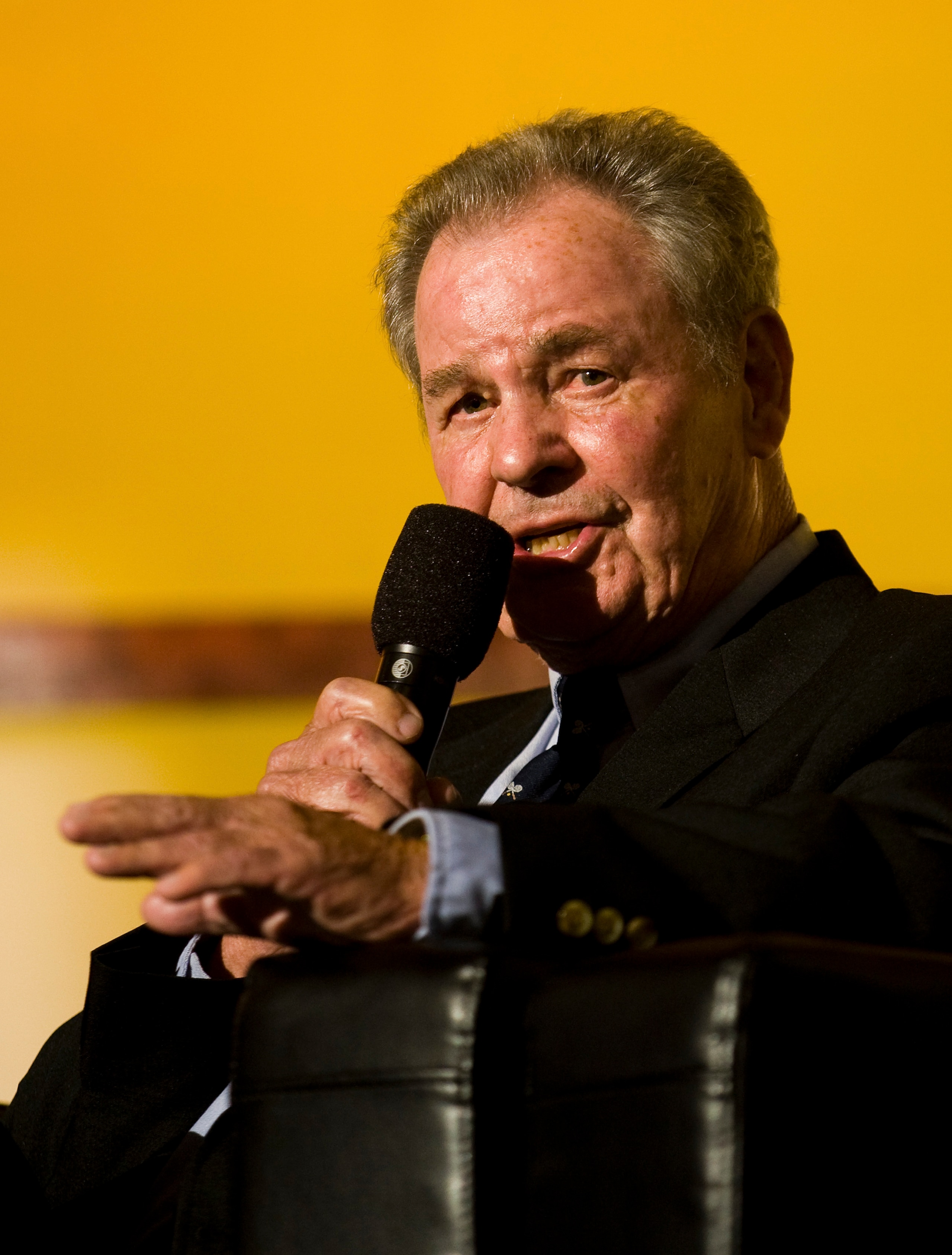 CHARLOTTE, NC - MAY 20: MRN's Barney Hall speaks during the Inaugural Induction Dinner at the NASCAR Hall of Fame on May 20, 2010 in Charlotte, North Carolina. (Photo by Chris Keane/Getty Images for NASCAR)
