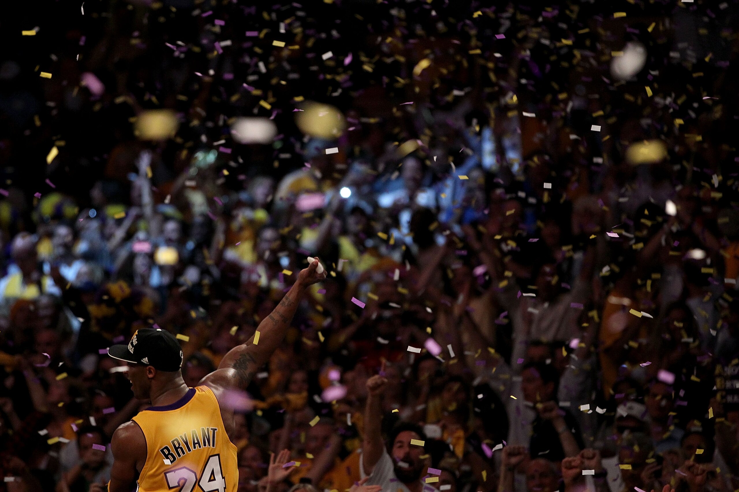LOS ANGELES, CA - JUNE 17:  Kobe Bryant #24 of the Los Angeles Lakers celebrates after the Lakers defeated the Boston Celtics in Game Seven of the 2010 NBA Finals at Staples Center on June 17, 2010 in Los Angeles, California.  NOTE TO USER: User expressly