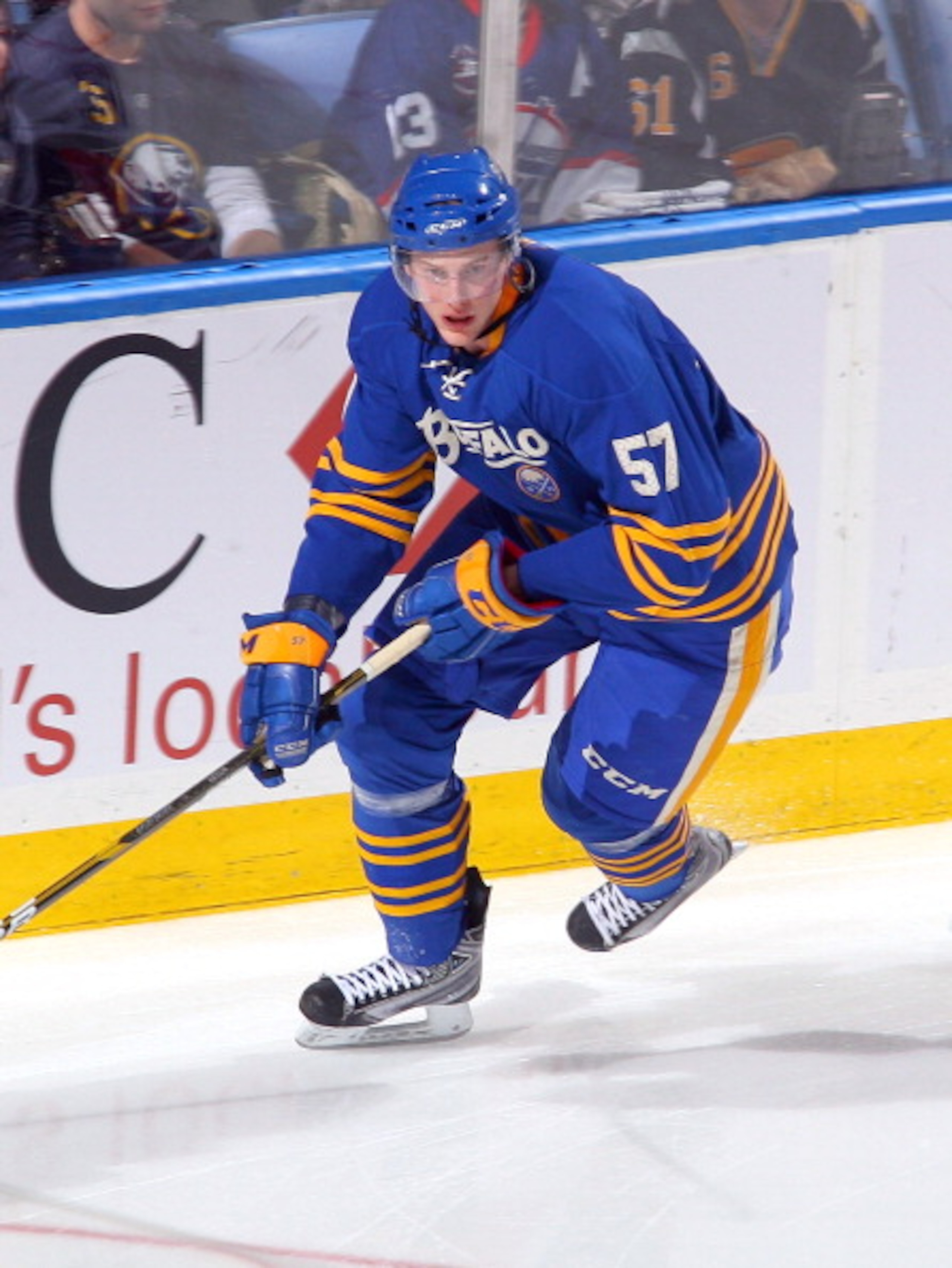 BUFFALO, NY - MARCH 15: Tyler Myers #57 of the Buffalo Sabres skates against the Carolina Hurricanes at HSBC Arena on March 15, 2011 in Buffalo, New York. Carolina won 1-0. (Photo by Rick Stewart/Getty Images) BUFFALO, NY - MARCH 15: Tyler Myers #57 of the Buffalo Sabres skates against the Carolina Hurricanes at HSBC Arena on March 15, 2011 in Buffalo, New York. Carolina won 1-0. (Photo by Rick Stewart/Getty Images)