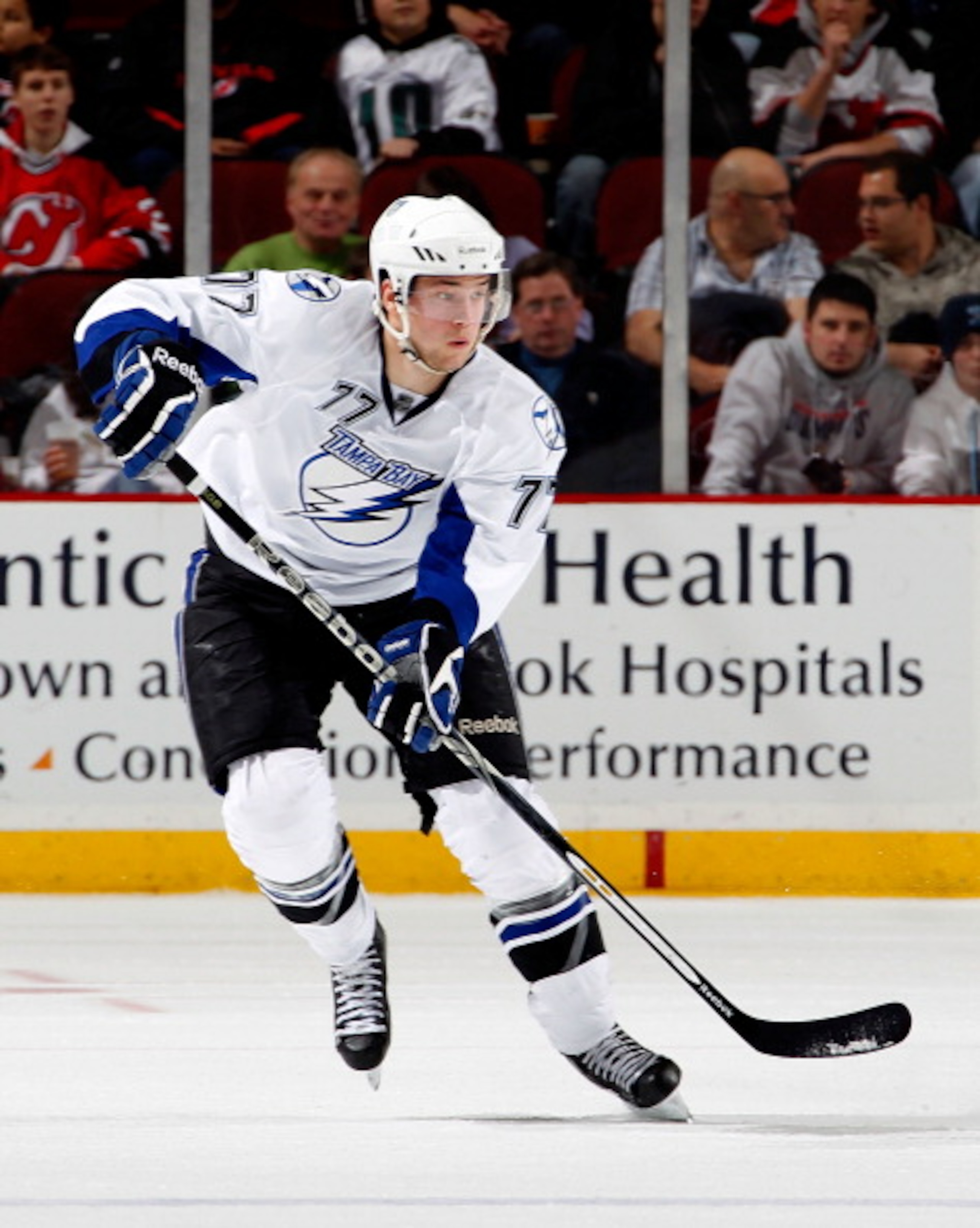 NEWARK, NJ - JANUARY 09: Victor Hedman #77 of the Tampa Bay Lightning skates during an NHL hockey game against the New Jersey Devils at the Prudential Center on January 9, 2011 in Newark, New Jersey. (Photo by Paul Bereswill/Getty Images) NEWARK, NJ - JANUARY 09: Victor Hedman #77 of the Tampa Bay Lightning skates during an NHL hockey game against the New Jersey Devils at the Prudential Center on January 9, 2011 in Newark, New Jersey. (Photo by Paul Bereswill/Getty Images)