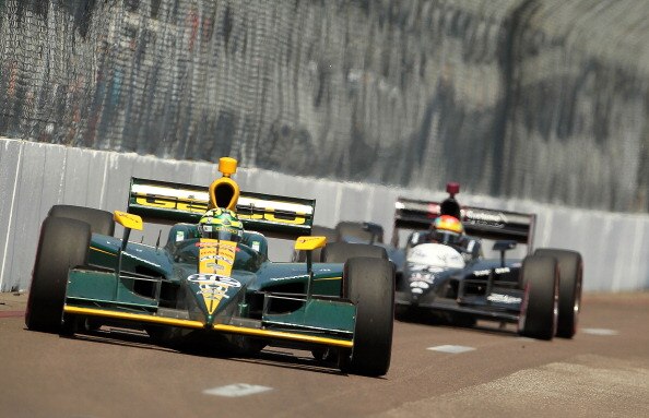 ST PETERSBURG, FL - MARCH 27:  Tony Kanaan drives of the #82 Geico KV Racing Technology Lotus Honda Dallara during the IndyCar Series Honda Grand Prix of St Petersburg on March 27, 2011 in St Petersburg, Florida.  (Photo by Mike Ehrmann/Getty Images)