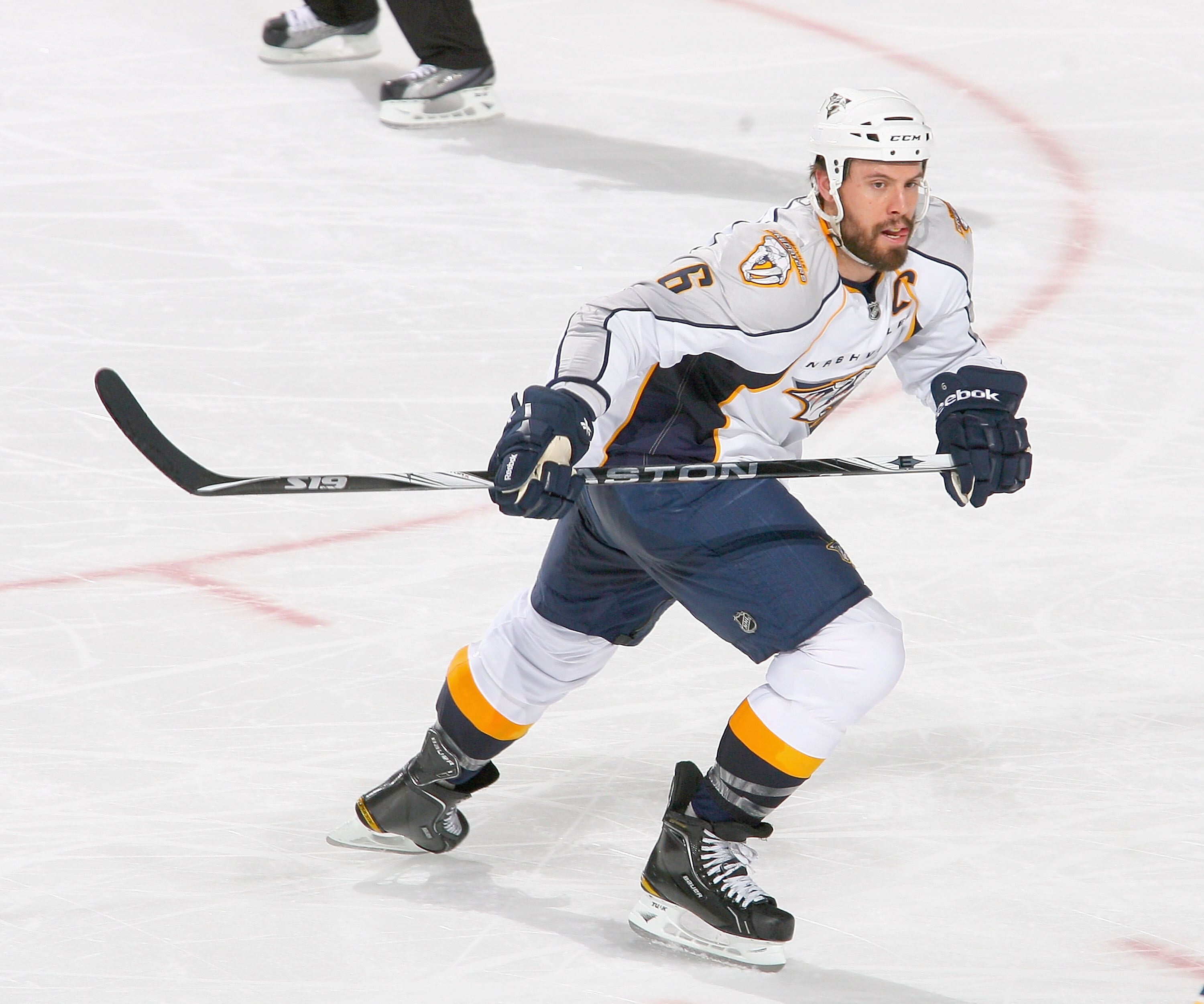 BUFFALO, NY - MARCH 20: Shea Weber #6 of the Nashville Predators skates against the Buffalo Sabres at HSBC Arena on March 20, 2011 in Buffalo, New York. Nashville won 4-3 in overtime.  (Photo by Rick Stewart/Getty Images)