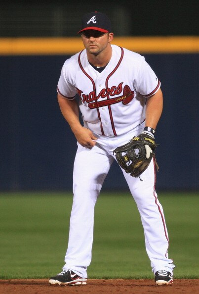 ATLANTA, GA - APRIL 08:  Dan Uggla #26 of the Atlanta Braves during their opening day game against the Philadelphia Phillies at Turner Field on April 8, 2011 in Atlanta, Georgia.  (Photo by Streeter Lecka/Getty Images)