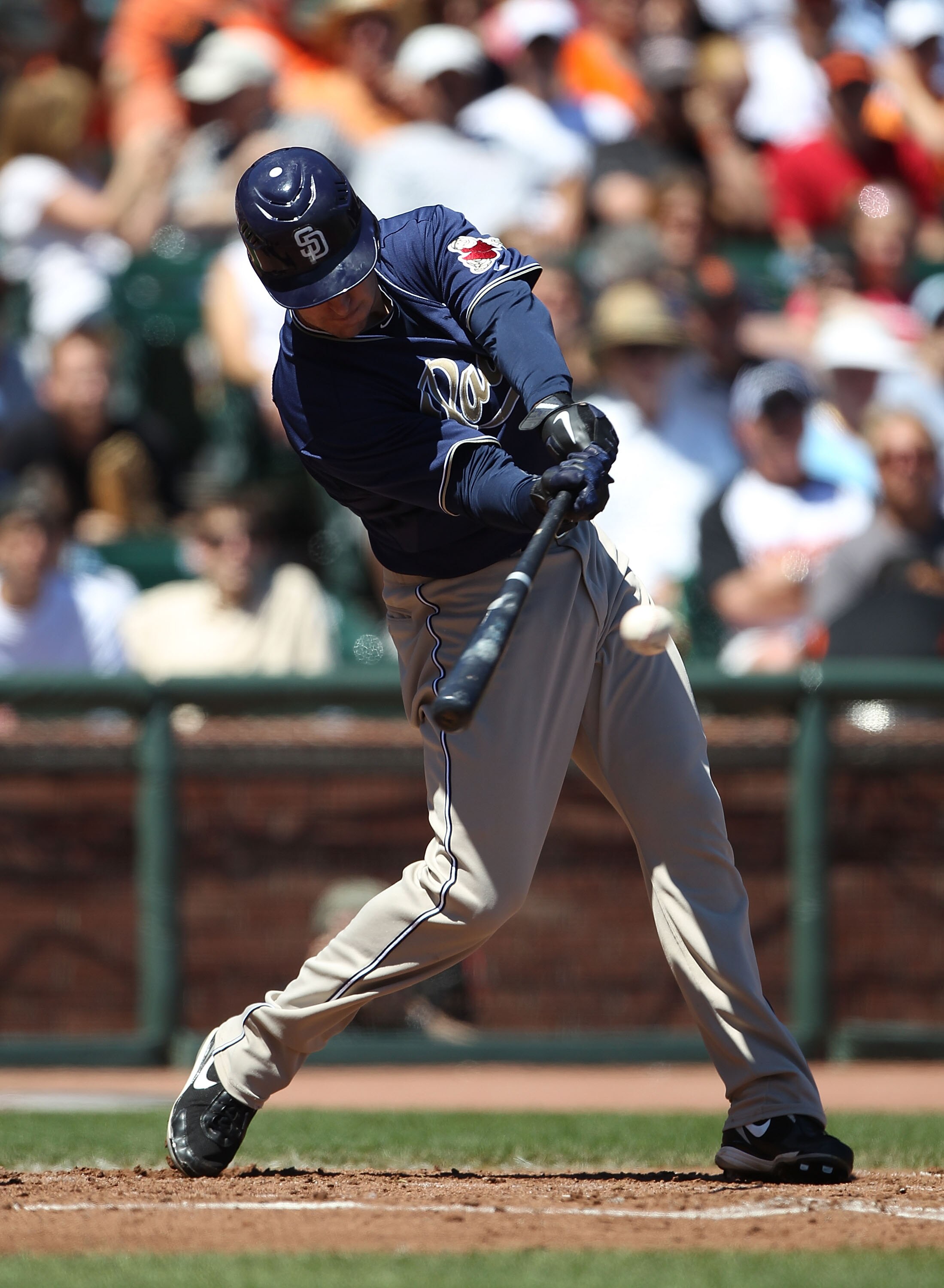 SAN FRANCISCO - AUGUST 14:  Ryan Ludwick #47 of the San Diego Padres bats against the San Francisco Giants during an MLB game at AT&T Park on August 14, 2010 in San Francisco, California.  (Photo by Jed Jacobsohn/Getty Images)