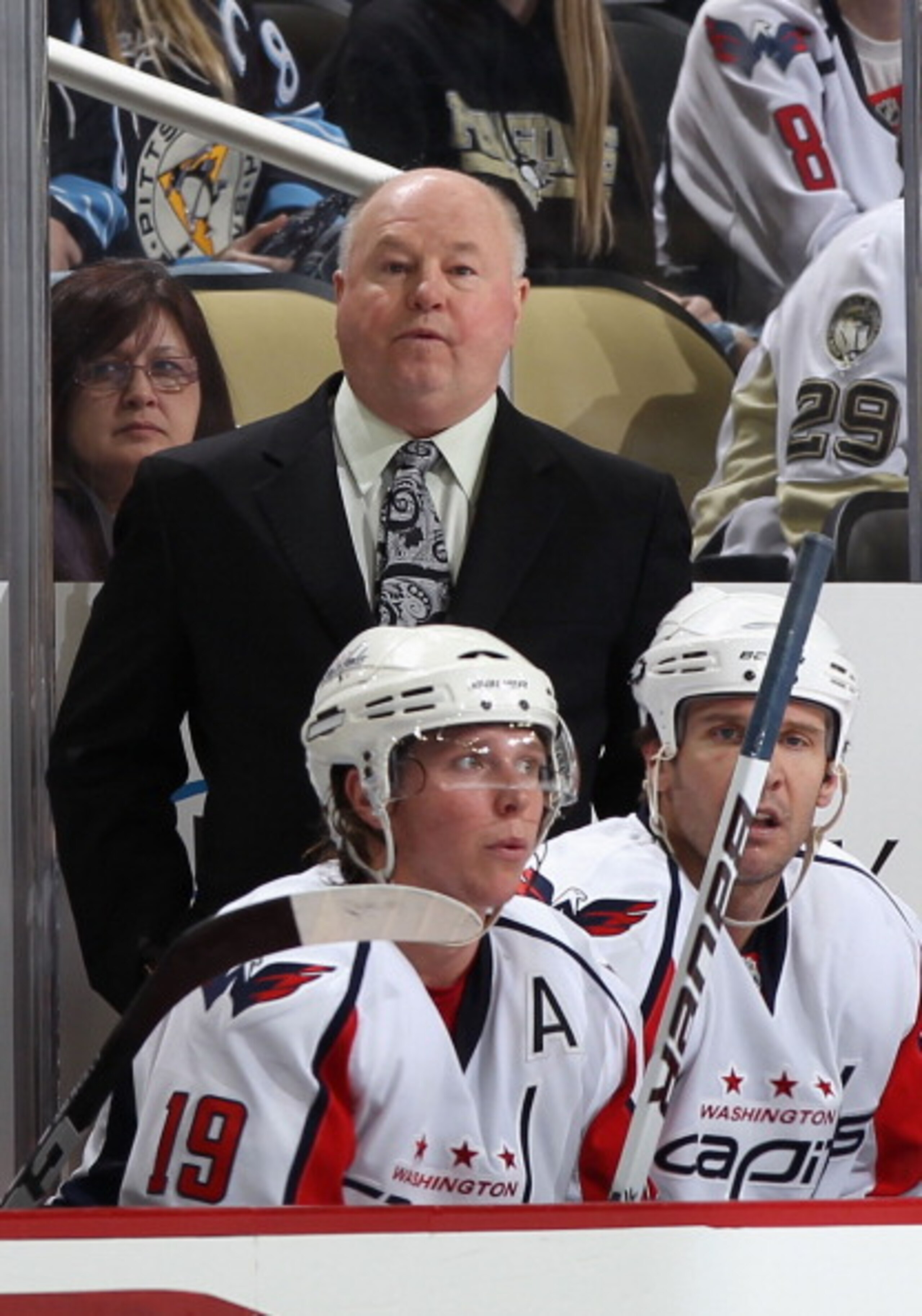 PITTSBURGH, PA - FEBRUARY 21: Head coach Bruce Boudreau of the Washington Capitals watches from the bench during the NHL game against the Pittsburgh Penguins at Consol Energy Center on February 21, 2011 in Pittsburgh, Pennsylvania. The Capitals defeated PITTSBURGH, PA - FEBRUARY 21: Head coach Bruce Boudreau of the Washington Capitals watches from the bench during the NHL game against the Pittsburgh Penguins at Consol Energy Center on February 21, 2011 in Pittsburgh, Pennsylvania. The Capitals defeated