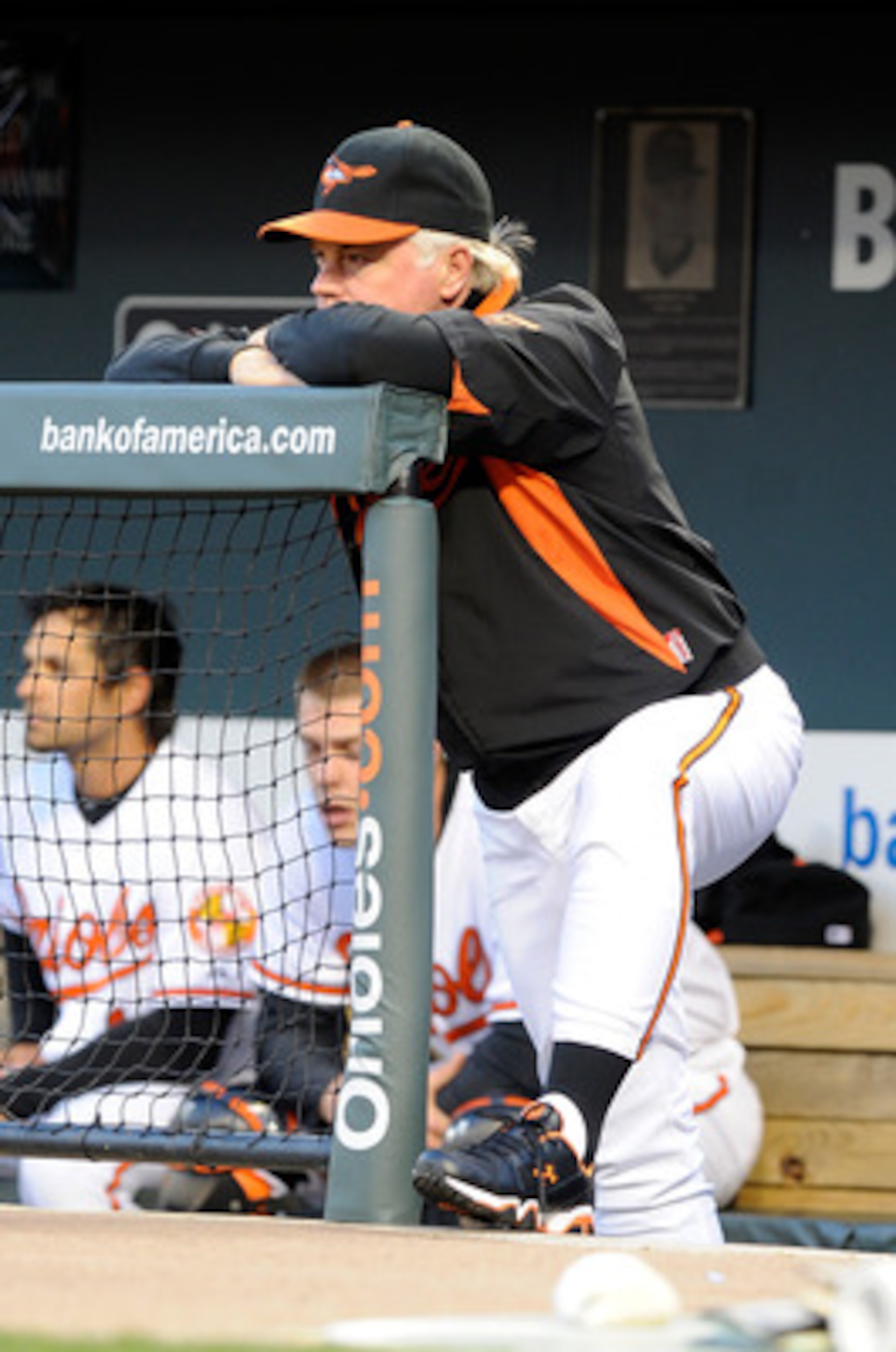 BALTIMORE, MD - APRIL 06:  Manager Buck Showalter of the Baltimore Orioles watches the game against the Detroit Tigers at Oriole Park at Camden Yards on April 6, 2011 in Baltimore, Maryland.  (Photo by Greg Fiume/Getty Images)