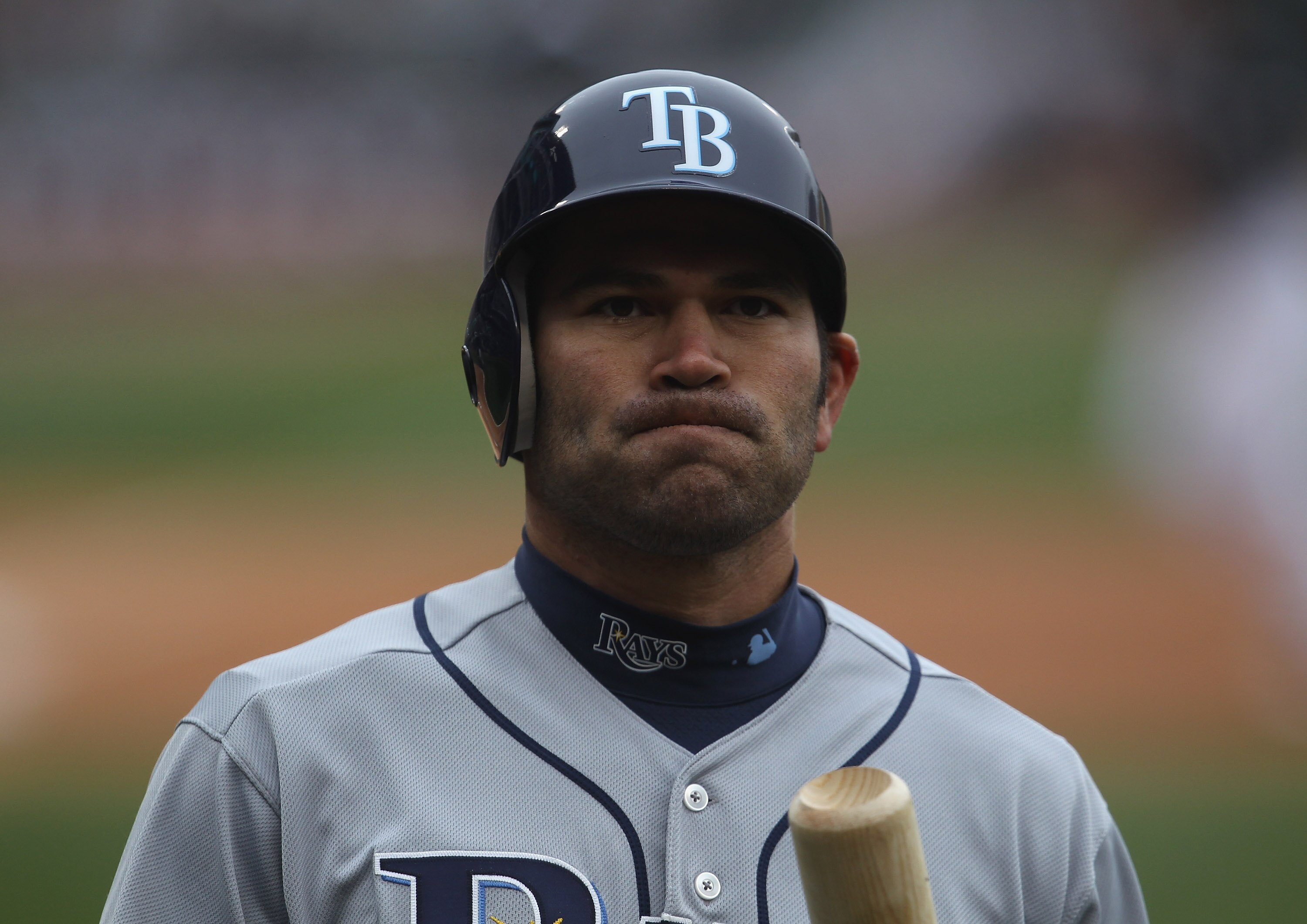 CHICAGO, IL - APRIL 07: Johnny Damon #22 of the Tampa Bay Ray swalks back to the dugout after striking out against Edwin Jackson of the Chicago White Sox during the home opener at U.S. Cellular Field on April 7, 2011 in Chicago, Illinois. (Photo by Jonath