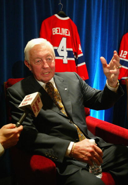 OTTAWA, ON - JUNE 01:  Former Montreal Canadiens great, Jean Beliveau speaks with the media during the 'Salute to the Stanley Cup Legends' on June 1, 2007 at the Brookstreet Hotel in Ottawa, Canada.  (Photo by Dave Sandford/Getty Images)