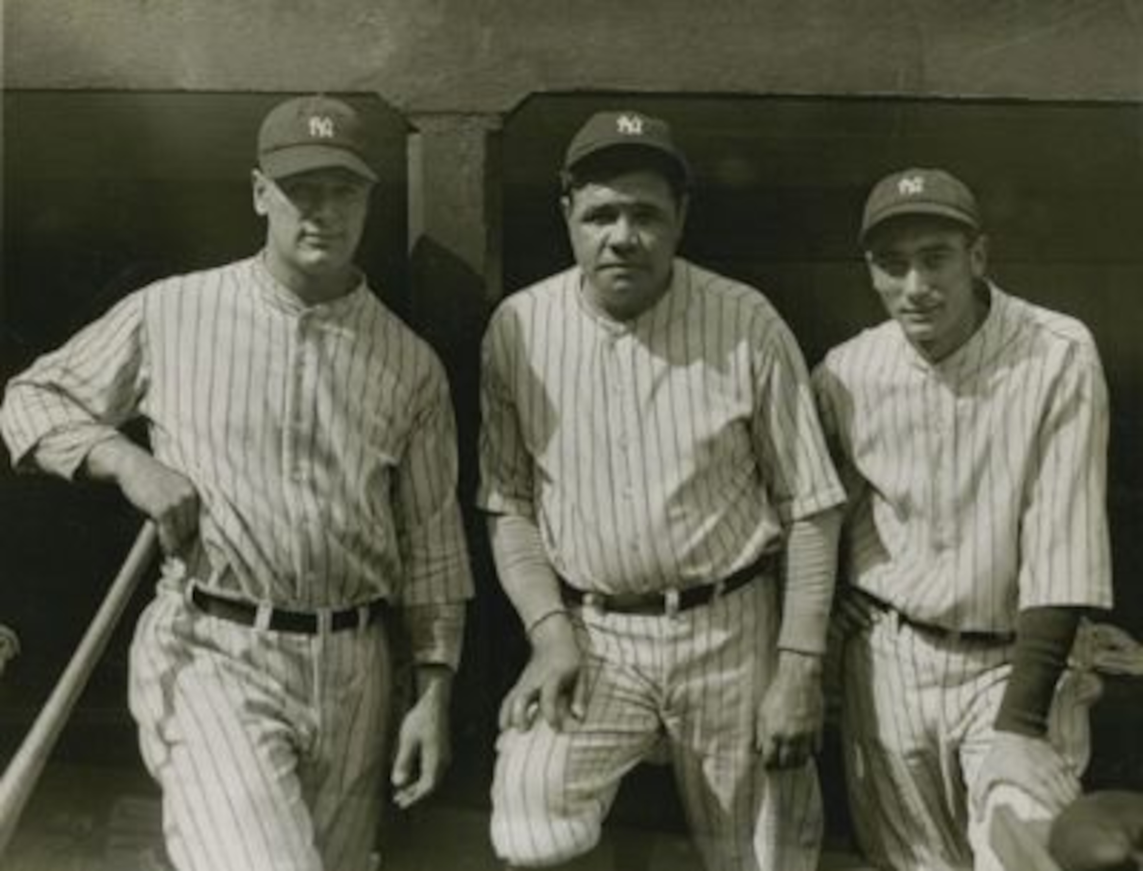Lou Gehrig, Babe Ruth and Tony Lazzeri