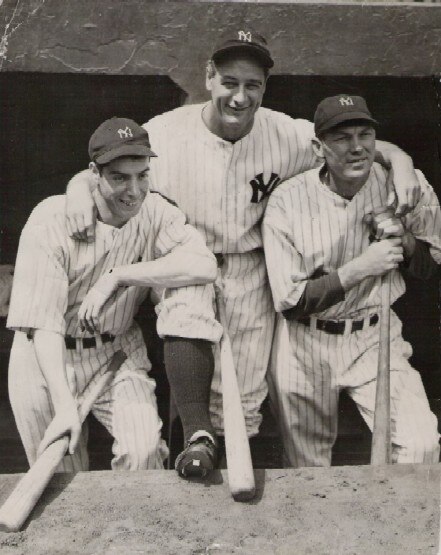 Joe DiMaggio, Lou Gehrig and Bill Dickey