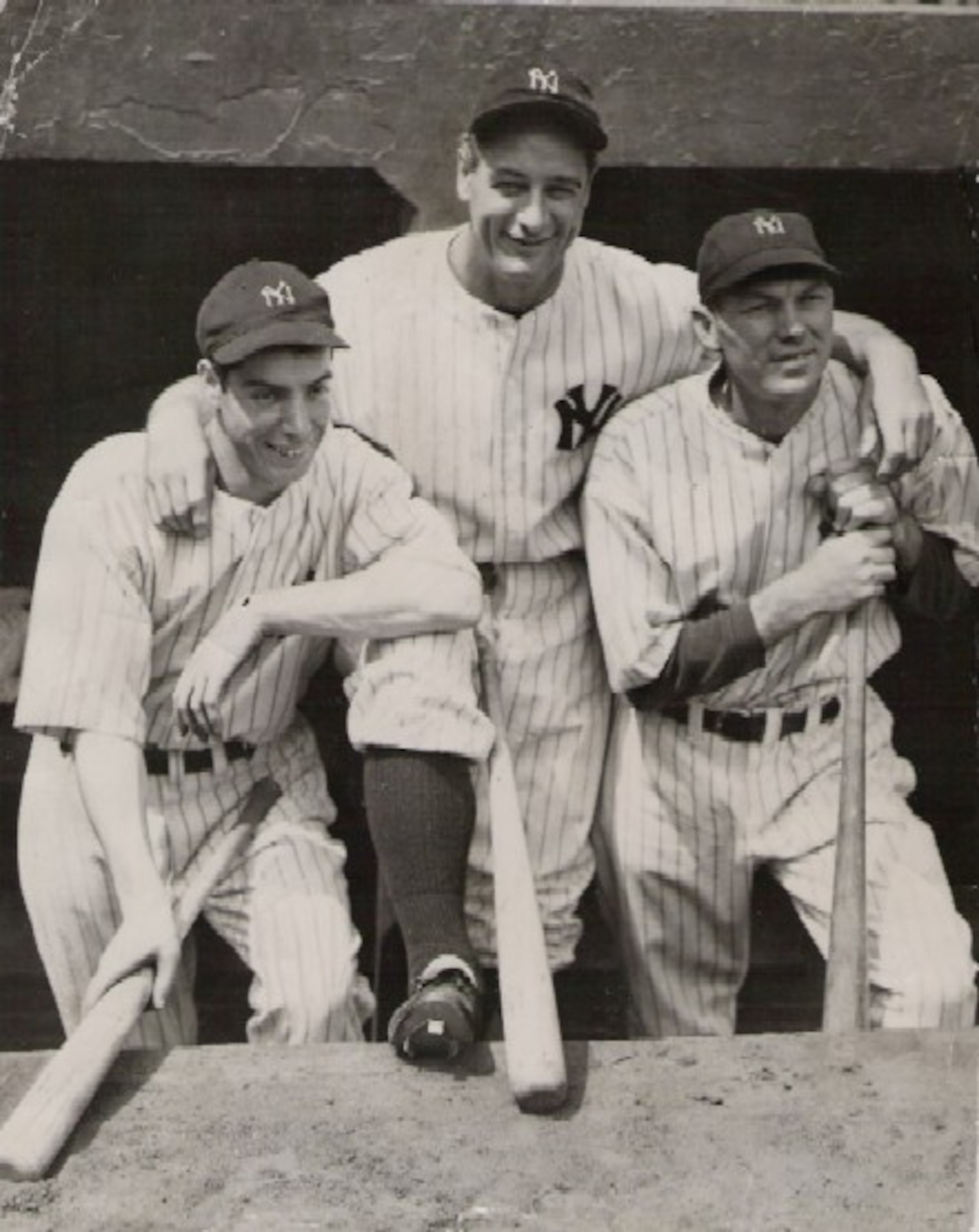 Joe DiMaggio, Lou Gehrig and Bill Dickey