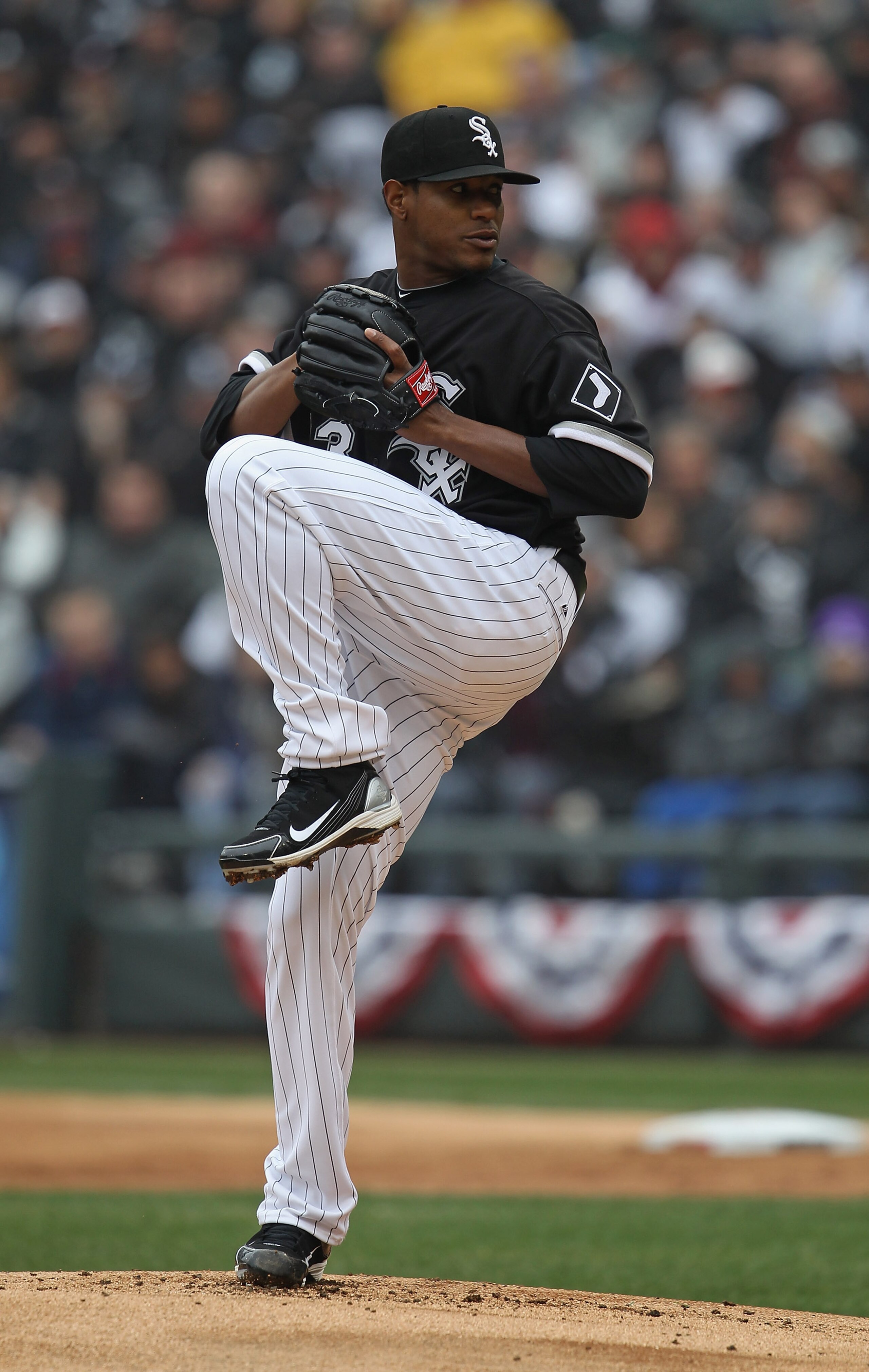 CHICAGO, IL - APRIL 07: Starting pitcher Edwin Jackson #33 of the Chicago White Sox delivers the ball against the Tampa Bay Rays during the home opener at U.S. Cellular Field on April 7, 2011 in Chicago, Illinois. The White Sox defeated the Rays 5-1. (Pho