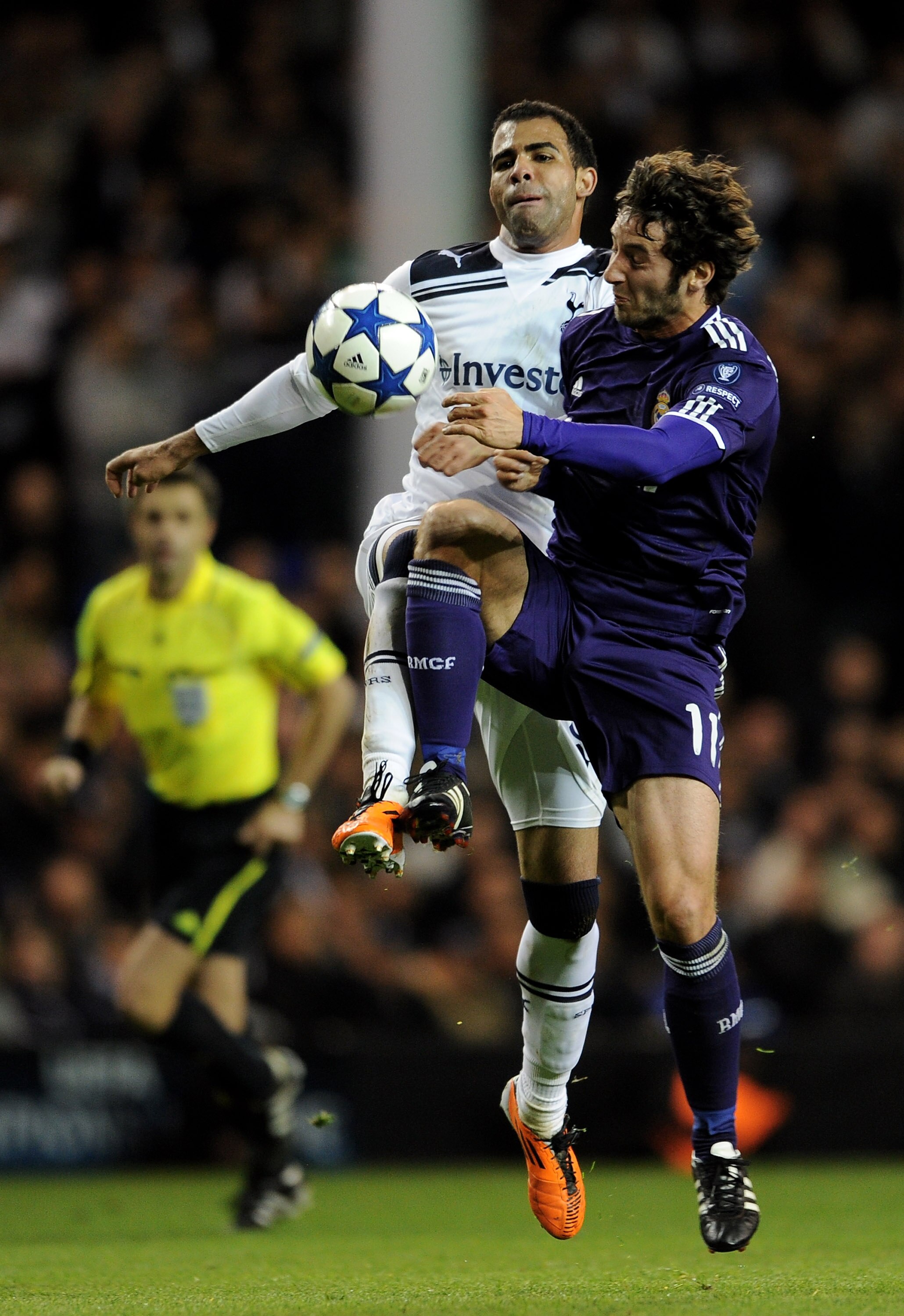 LONDON, ENGLAND - APRIL 13:  Sandro of Spurs fights for the ball with Esteban Granero of Real Madrid during the UEFA Champions League quarter final second leg match between Tottenham Hotspur and Real Madrid at White Hart Lane on April 13, 2011 in London,