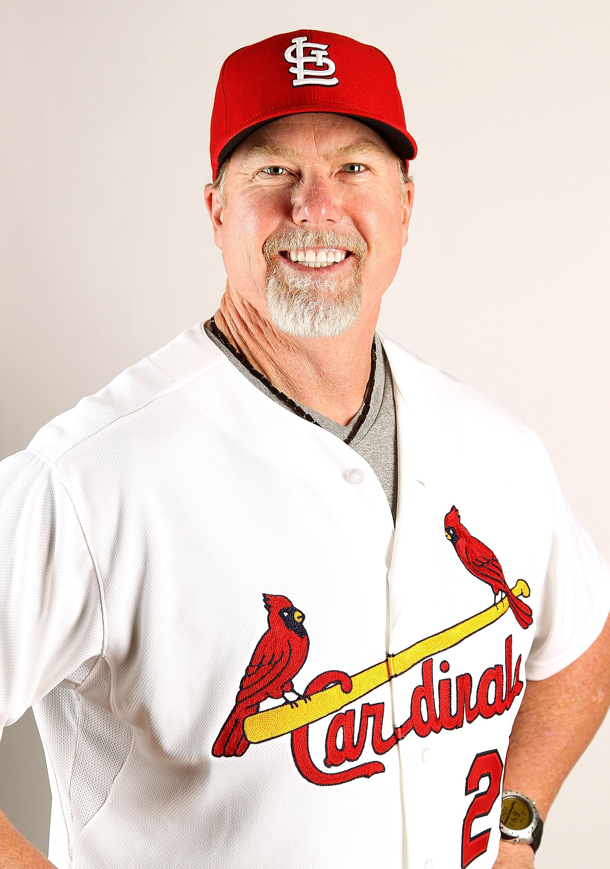 JUPITER, FL - FEBRUARY 24: Mark McGwire #25 of the St. Louis Cardinals during Photo Day at Roger Dean Stadium on February 24, 2011 in Jupiter, Florida.  (Photo by Mike Ehrmann/Getty Images)