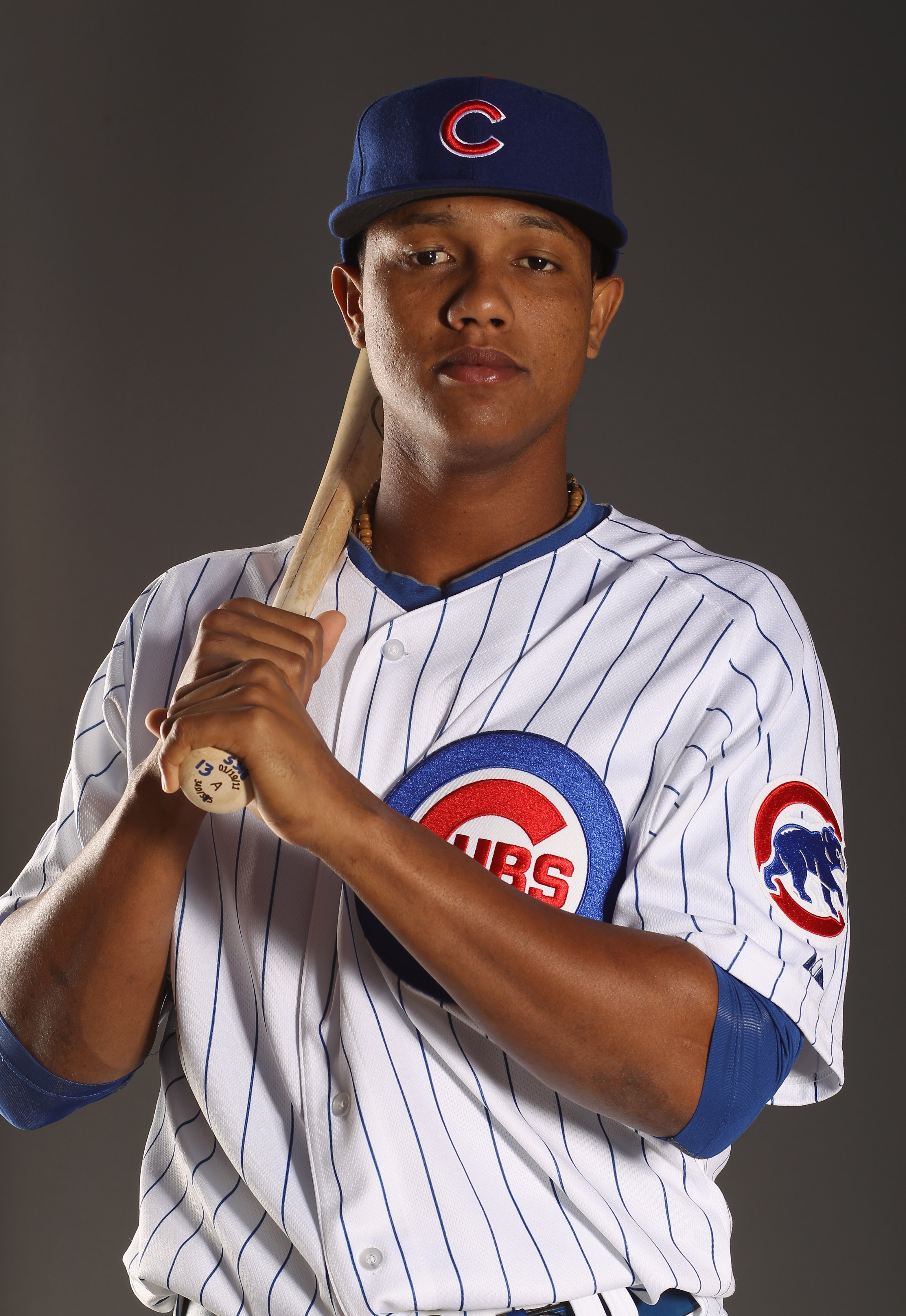 MESA, AZ - FEBRUARY 22:  Starlin Castro #13 of the Chicago Cubs poses for a portrait during media photo day at Finch Park on February 22, 2011 in Mesa, Arizona.  (Photo by Ezra Shaw/Getty Images)