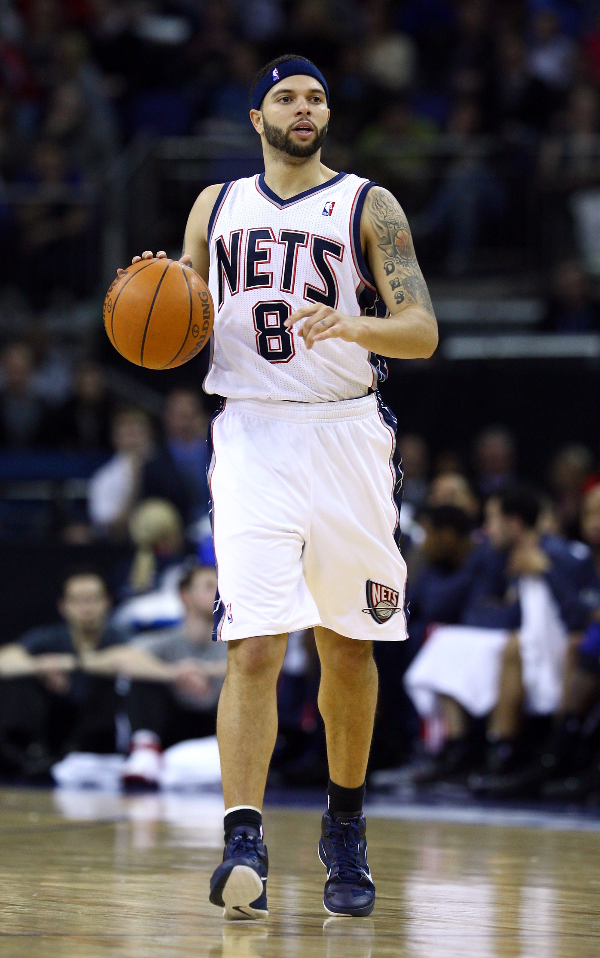 LONDON, ENGLAND - MARCH 04:  Deron Williams of the Nets in action during the NBA match between New Jersey Nets and the Toronto Raptors at the O2 Arena on March 4, 2011 in London, England. NOTE TO USER: User expressly acknowledges and agrees that, by downl