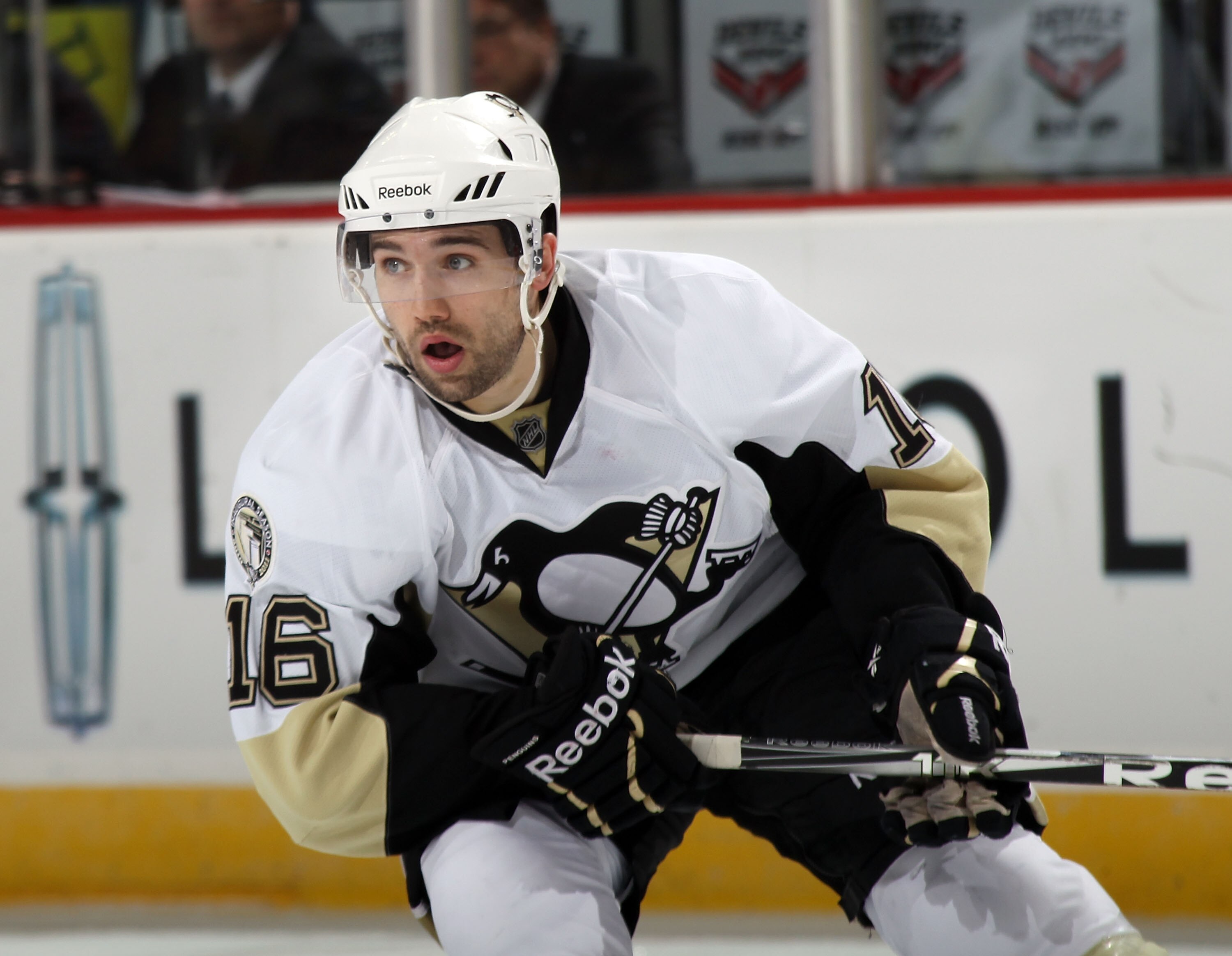 NEWARK, NJ - MARCH 04:  Chris Conner #16 of the Pittsburgh Penguins skates against the New Jersey Devils at the Prudential Center on March 4, 2011 in Newark, New Jersey. The Devils defeated the Penguins 2-1 in overtime.  (Photo by Bruce Bennett/Getty Imag