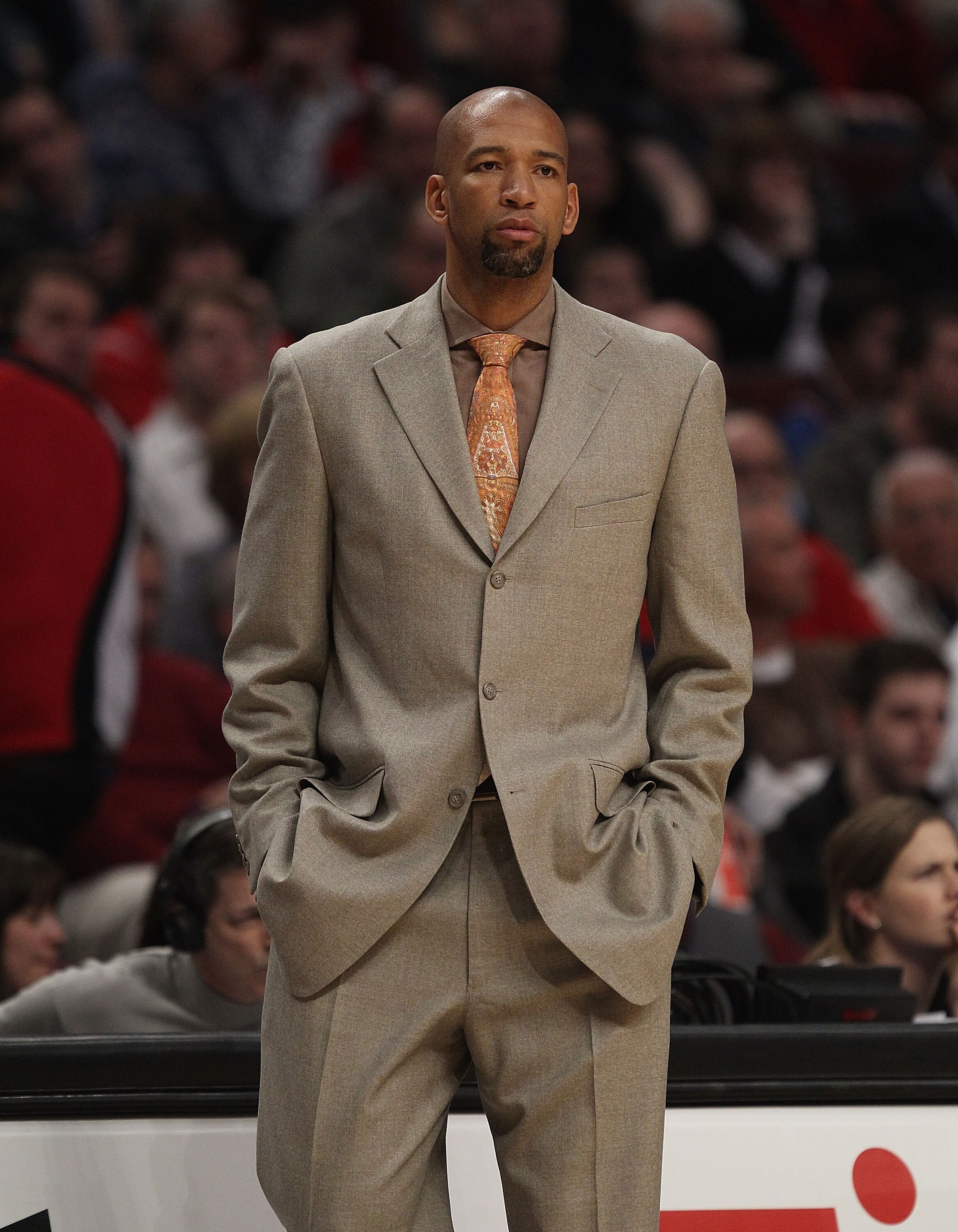 CHICAGO, IL - MARCH 07: Head coach Monty Williams of the New Orleans Hornets watches as his team takes on the Chicago Bulls at the United Center on March 7, 2011 in Chicago, Illinois. The Bulls defeated the Hornets 85-77. NOTE TO USER: User expressly ackn