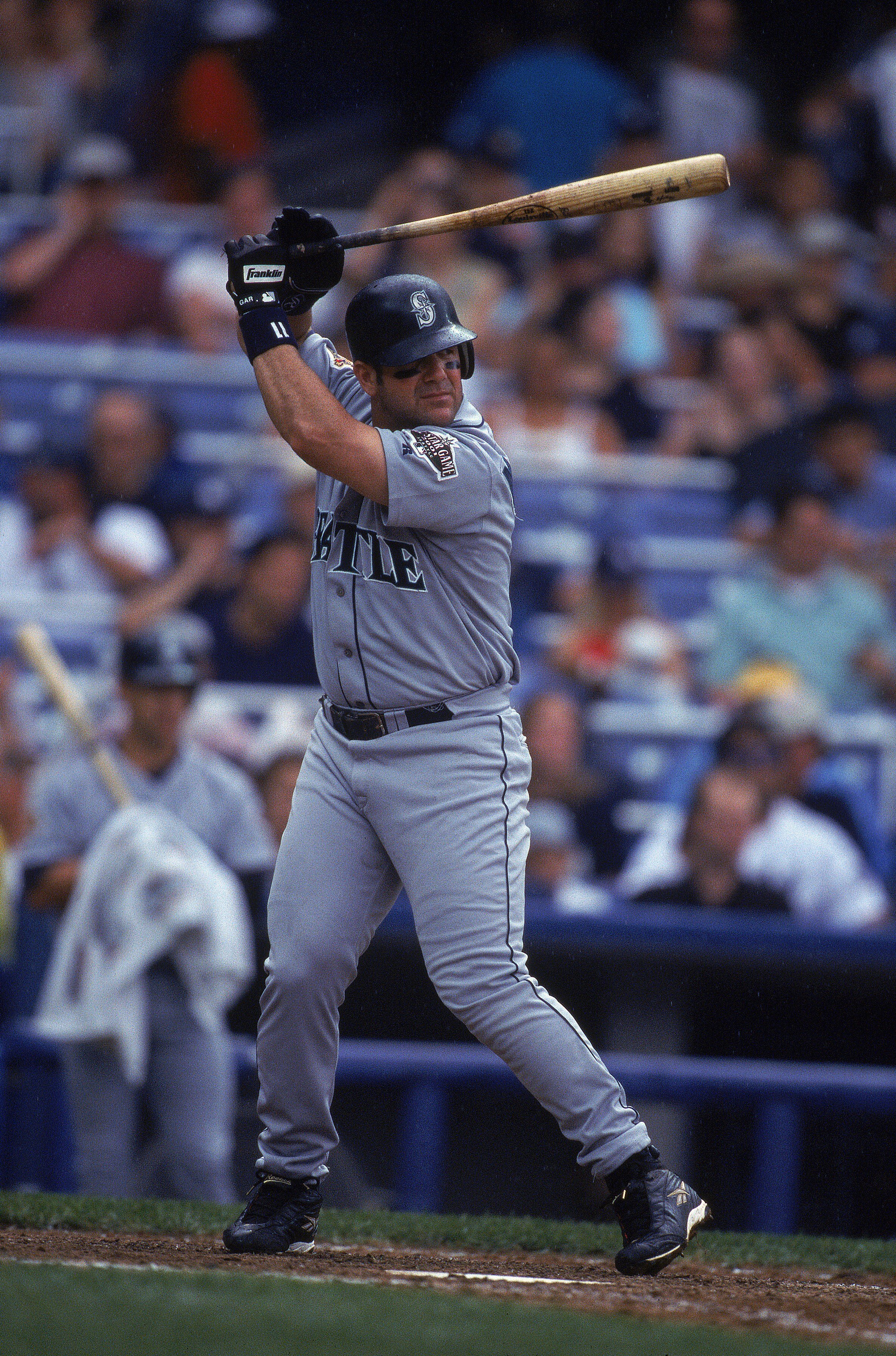 19 Aug 2001:  Edgar Martinez #11 of the Seattle Mariners at bat during the game against the New York Yankees at Yankee stadium in the Bronx, New York. The Mariners defeated the Yankees 10-2.Mandatory Credit: Al Bello  /Allsport