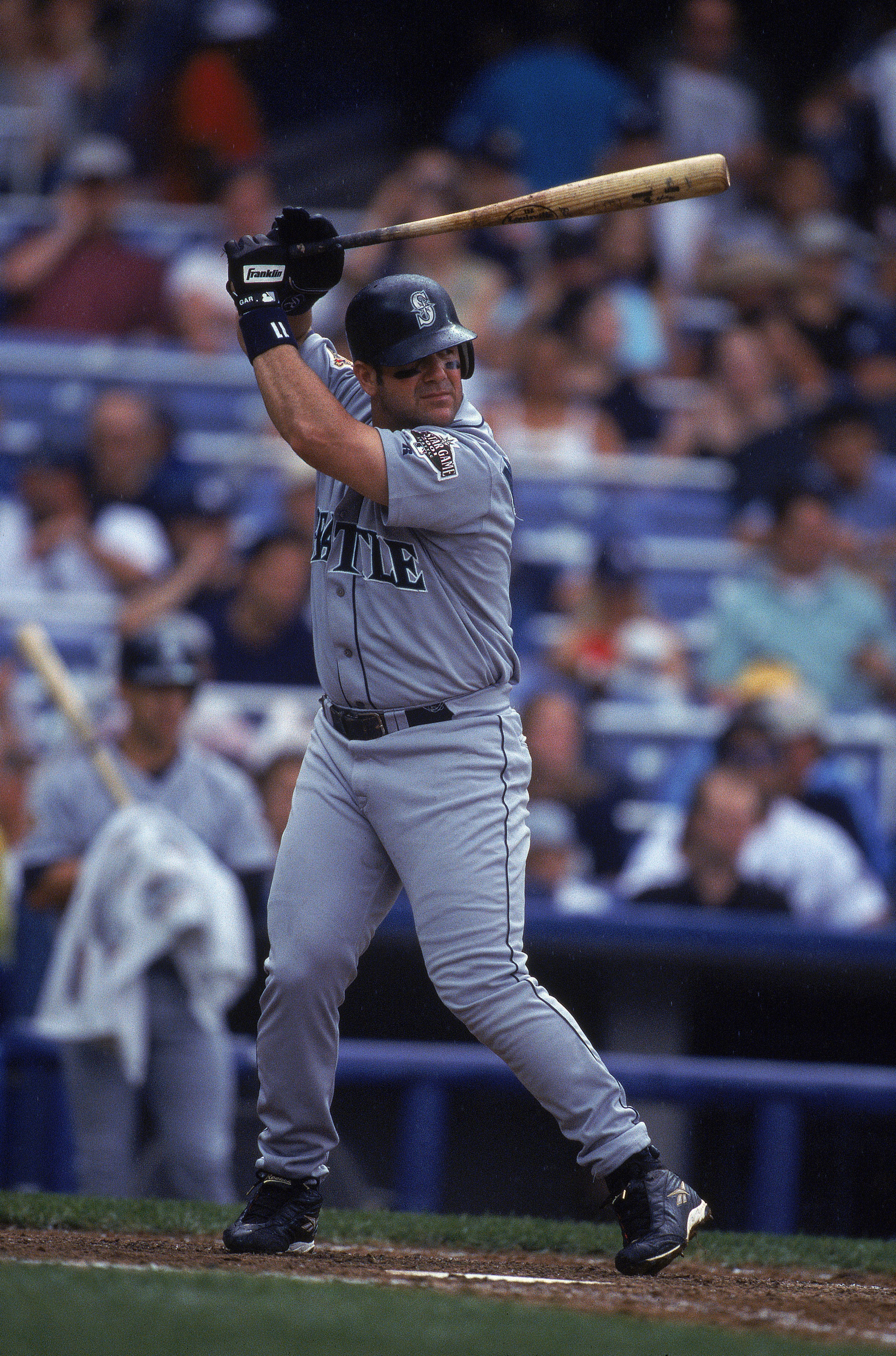 19 Aug 2001:  Edgar Martinez #11 of the Seattle Mariners at bat during the game against the New York Yankees at Yankee stadium in the Bronx, New York. The Mariners defeated the Yankees 10-2.Mandatory Credit: Al Bello  /Allsport
