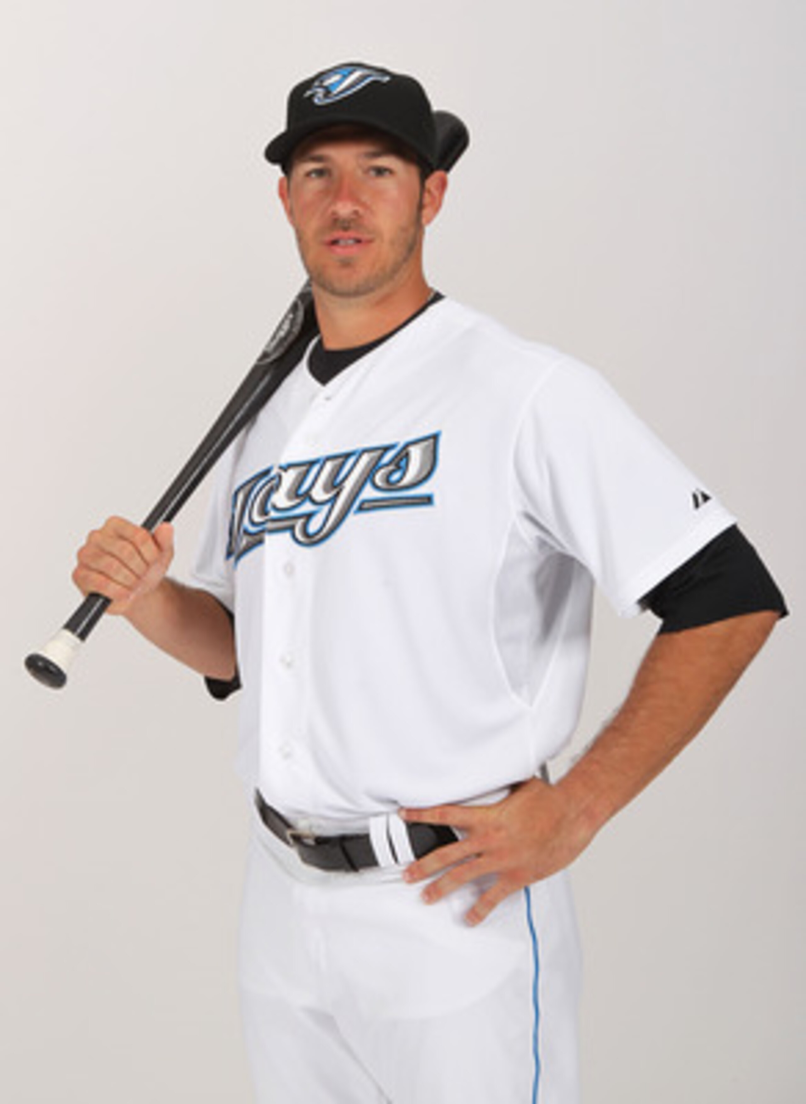DUNEDIN, FL - FEBRUARY 20:  J.P. Arencibia #9 of the Toronto Blue Jays poses during photo day at Florida Auto Exchange Stadium on February 20, 2011 in Dunedin, Florida.  (Photo by Nick Laham/Getty Images)