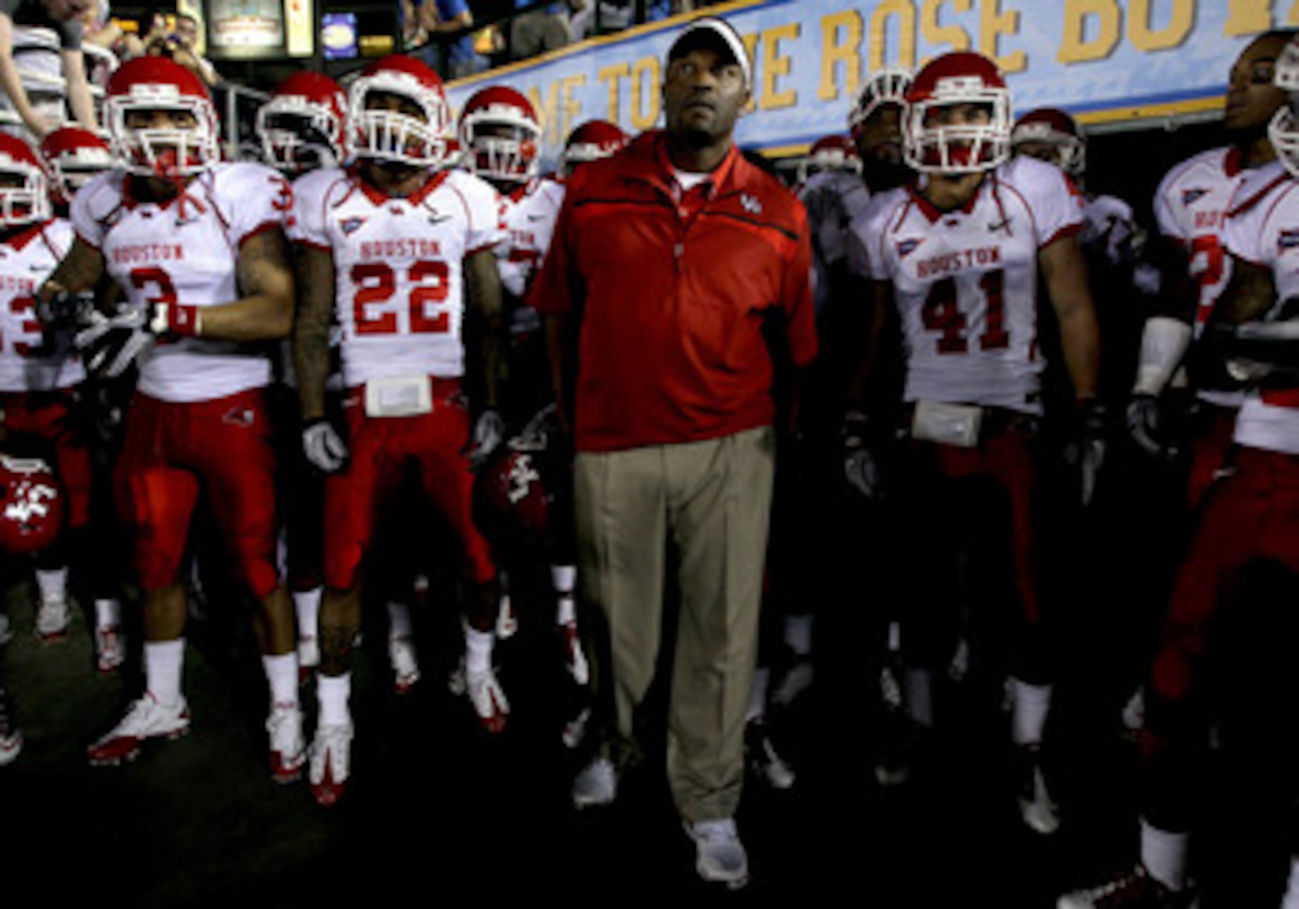 PASADENA, CA - SEPTEMBER 18: Head coach Kevin Sumlin of the Houston Cougars leads his team onto the field before the game with the UCLA Bruins at the Rose Bowl on September 18, 2010 in Pasadena, California. (Photo by Stephen Dunn/Getty Images) PASADENA, CA - SEPTEMBER 18: Head coach Kevin Sumlin of the Houston Cougars leads his team onto the field before the game with the UCLA Bruins at the Rose Bowl on September 18, 2010 in Pasadena, California. (Photo by Stephen Dunn/Getty Images)