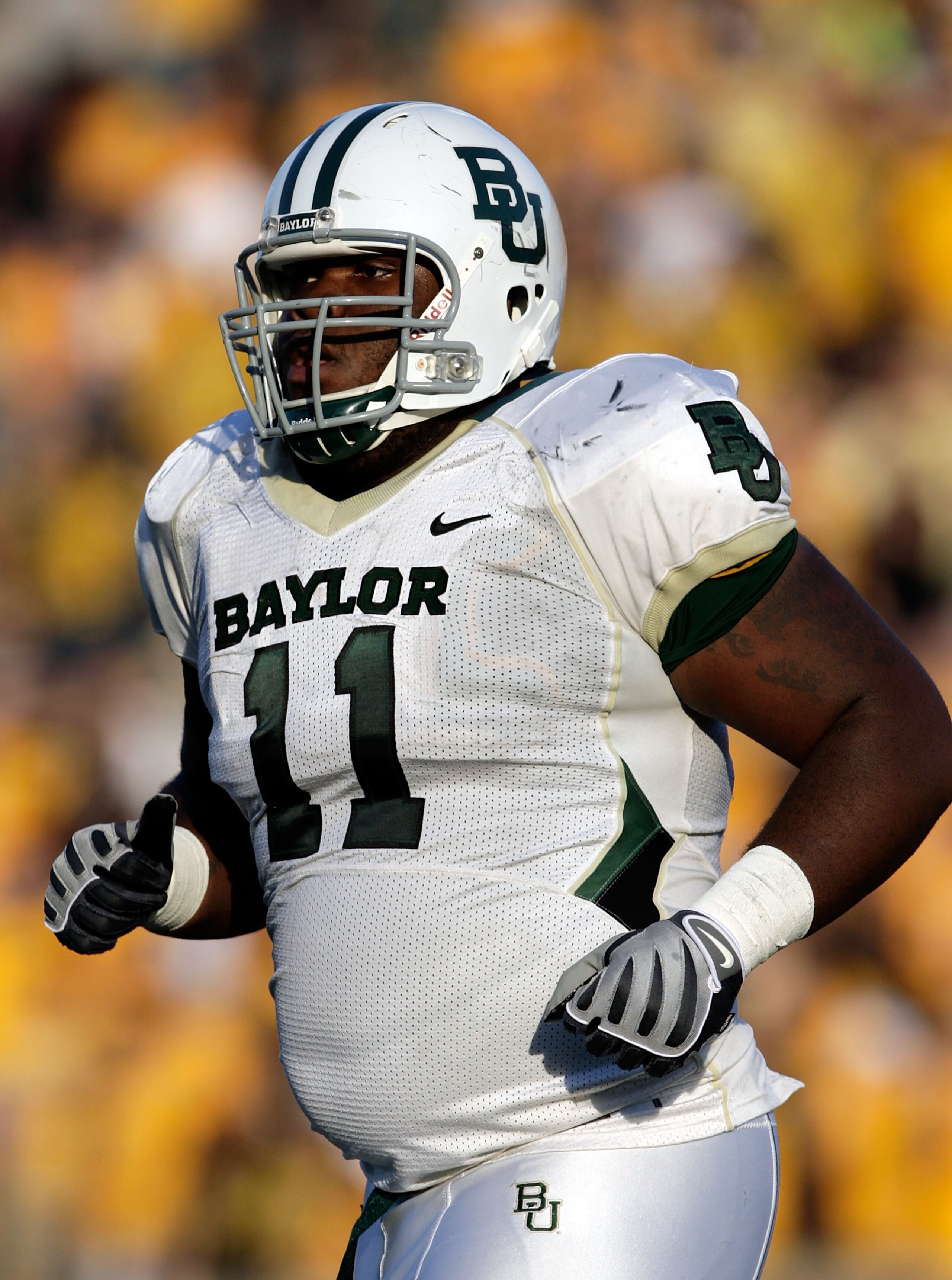 COLUMBIA, MO - NOVEMBER 07: Defensive tackle Phil Taylor #11 of the Baylor Bears in action during the game against the Missouri Tigers at Faurot Field at Memorial Stadium on November 7, 2009 in Columbia, Missouri. (Photo by Jamie Squire/Getty Images) COLUMBIA, MO - NOVEMBER 07: Defensive tackle Phil Taylor #11 of the Baylor Bears in action during the game against the Missouri Tigers at Faurot Field at Memorial Stadium on November 7, 2009 in Columbia, Missouri. (Photo by Jamie Squire/Getty Images)