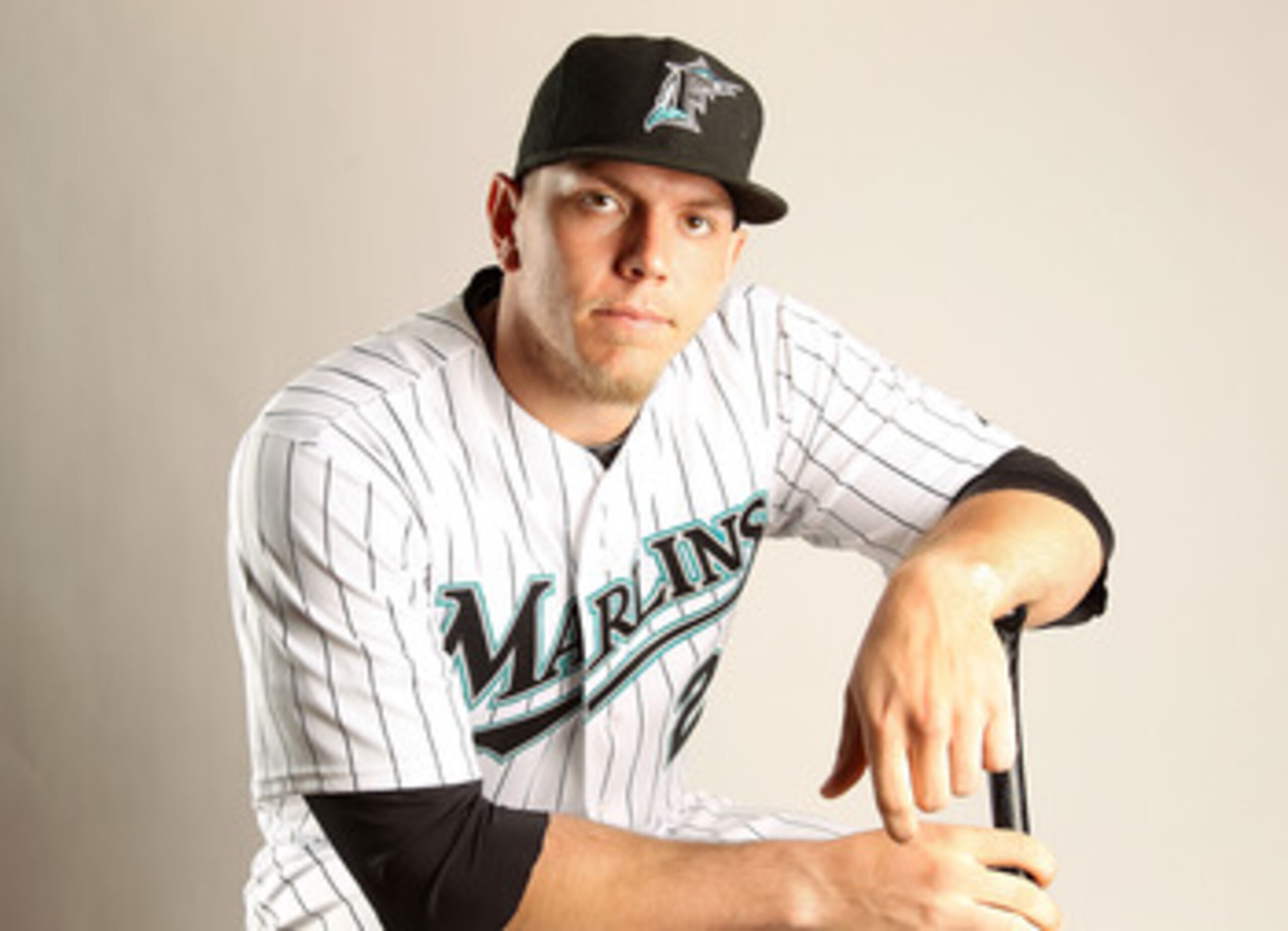JUPITER, FL - FEBRUARY 23: Logan Morrison #20 of the Florida Marlins during Photo Day at Roger Dean Stadium on February 23, 2011 in Jupiter, Florida.  (Photo by Mike Ehrmann/Getty Images)