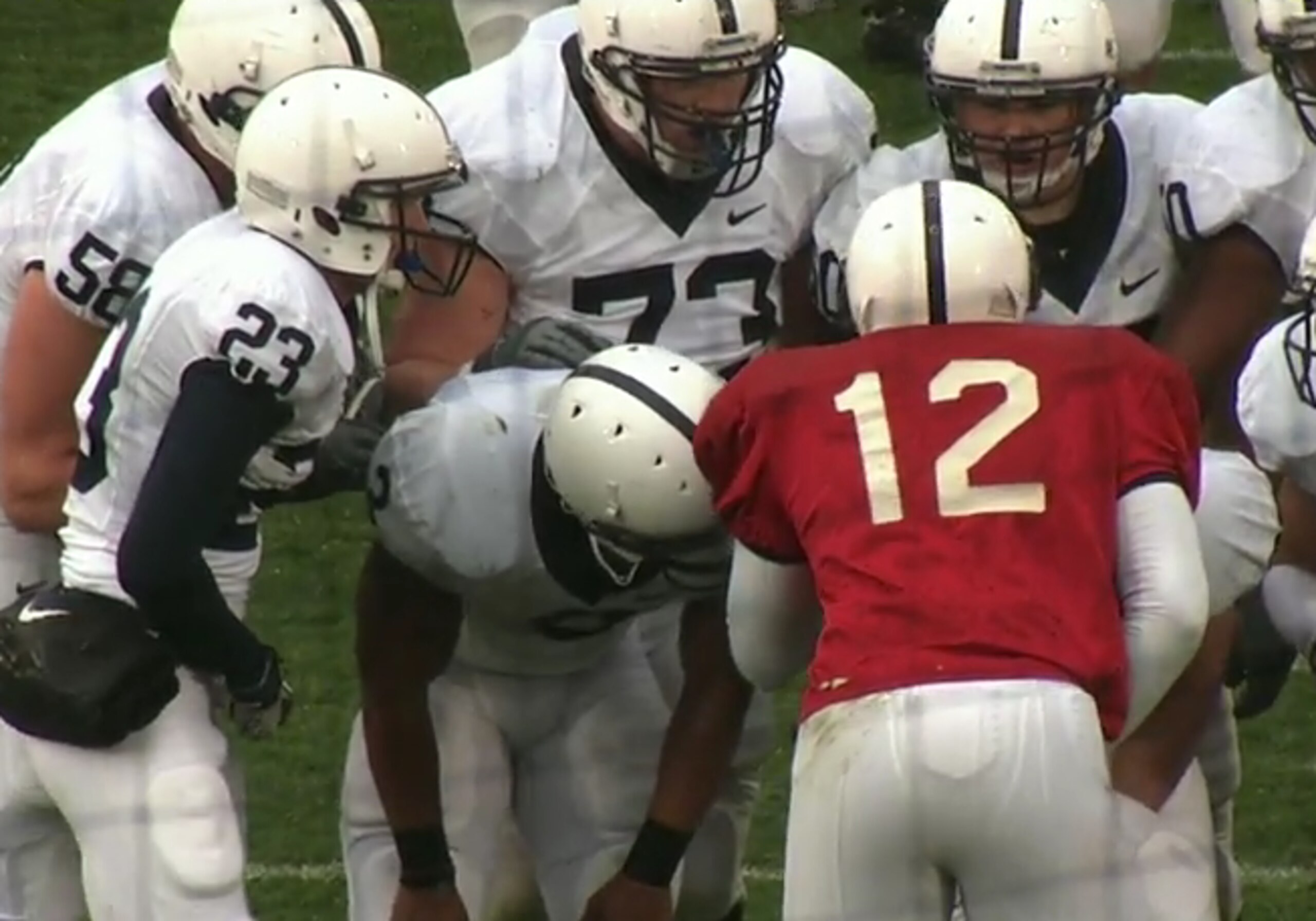 Penn State's spring game was cut short due to poor weather conditions. Penn State's spring game was cut short due to poor weather conditions.