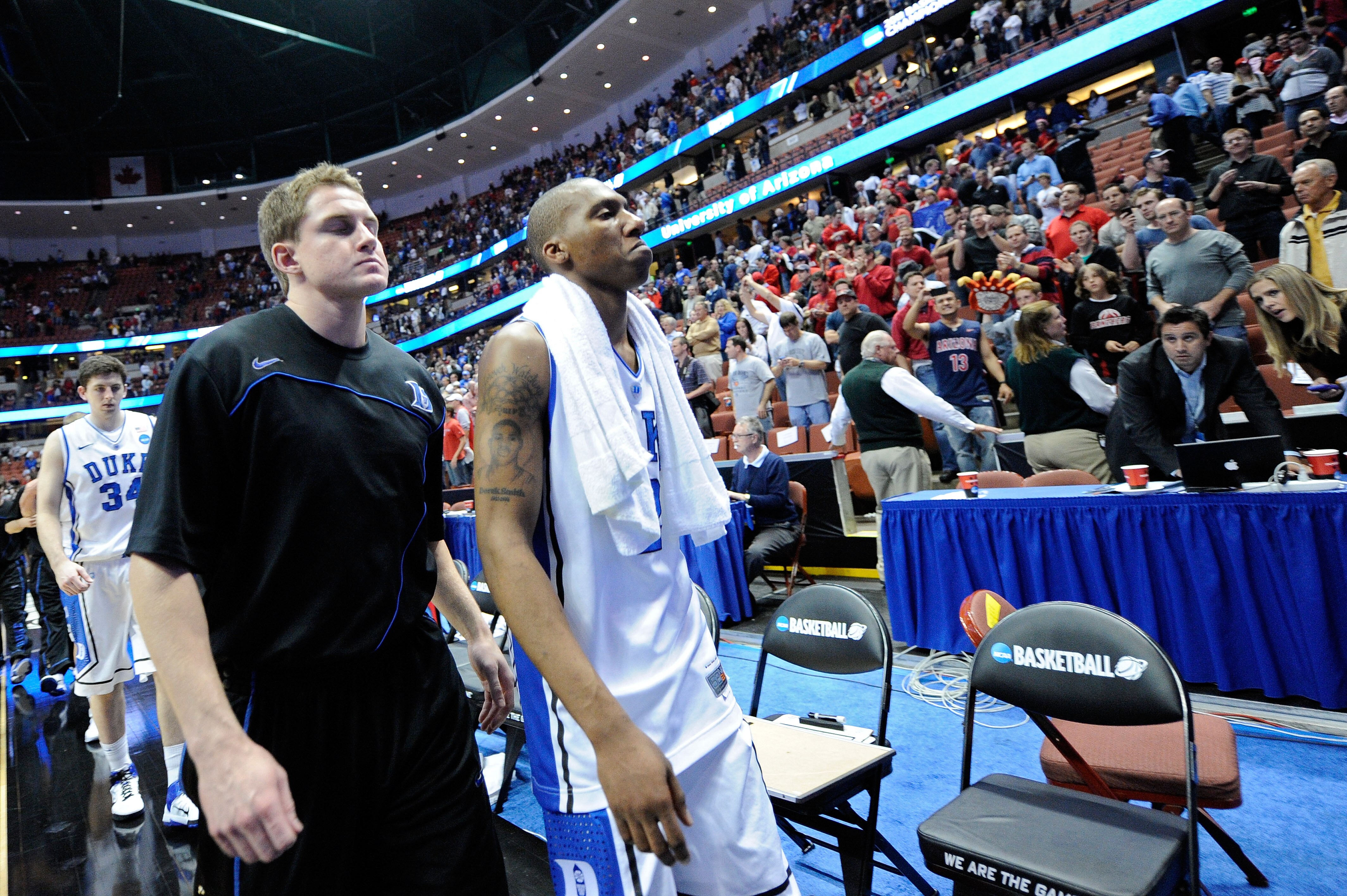 ANAHEIM, CA - MARCH 24:  Nolan Smith #2 of the Duke Blue Devils looks walks of the floor after losing to the Arizona Wildcats during the west regional semifinal of the 2011 NCAA men's basketball tournament at the Honda Center on March 24, 2011 in Anaheim,