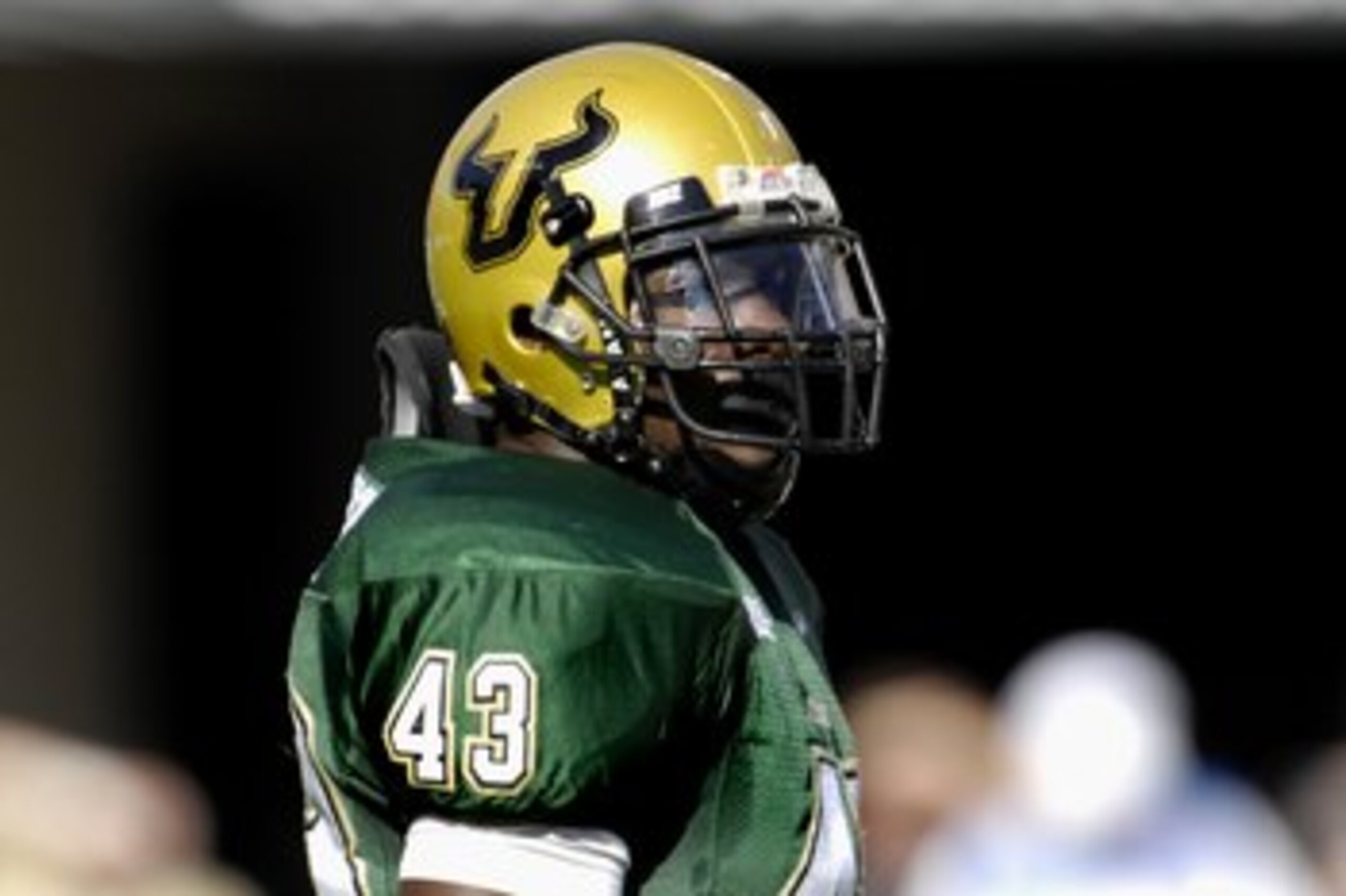 TAMPA, FL - NOVEMBER 3: Linebacker Sabbath Joseph #43 of the University of South Florida Bulls sets for play against the Cincinnati Bearcats at Raymond James Stadium on November 3, 2007 in Tampa, Florida. Cincinnati won 38 - 33. (Photo by Al Messerschmid TAMPA, FL - NOVEMBER 3: Linebacker Sabbath Joseph #43 of the University of South Florida Bulls sets for play against the Cincinnati Bearcats at Raymond James Stadium on November 3, 2007 in Tampa, Florida. Cincinnati won 38 - 33. (Photo by Al Messerschmid