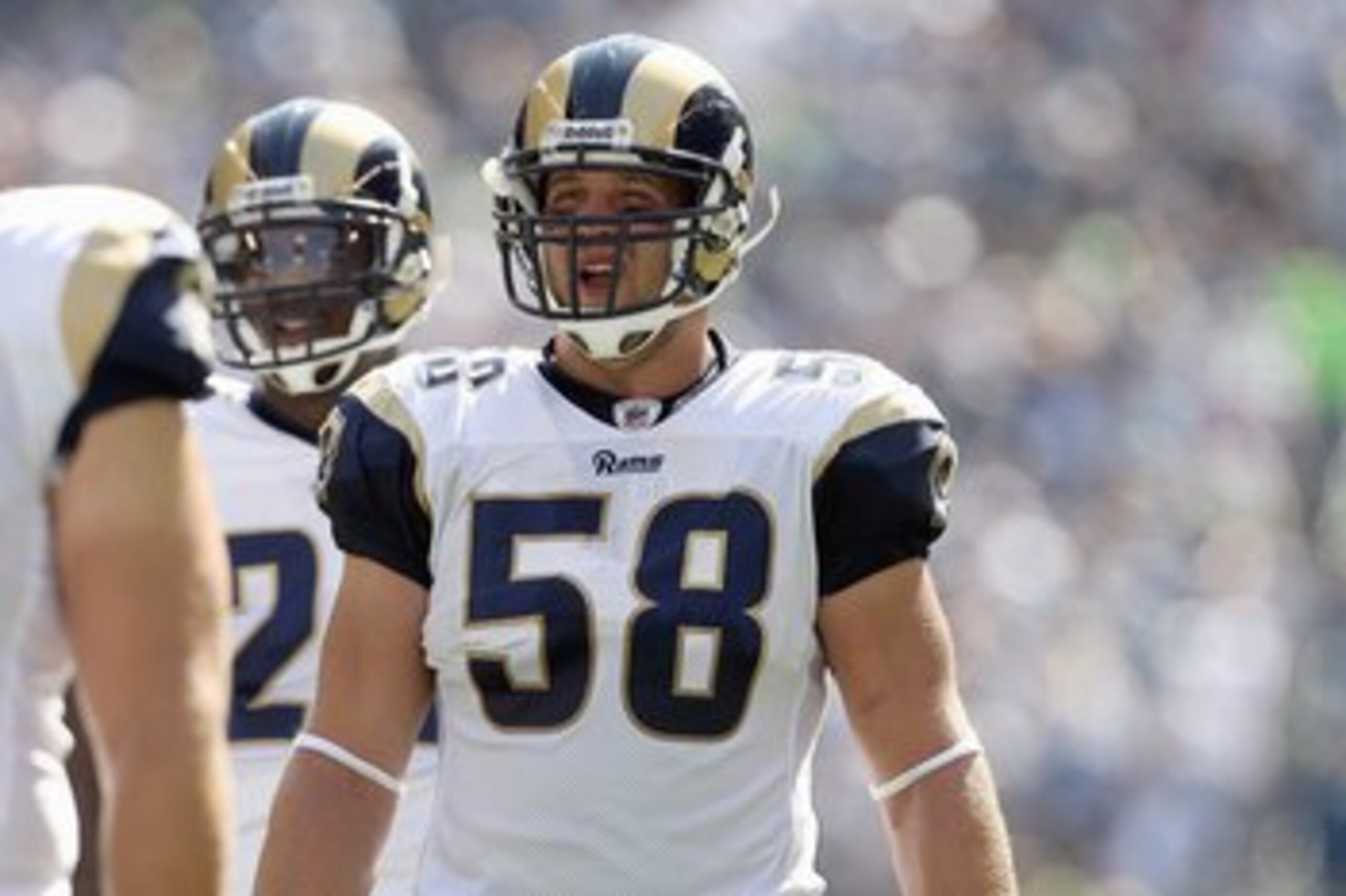 SEATTLE, WA - SEPTEMBER 13:  David Vobora #58 of the St. Louis Rams looks on the field during the game against the Seattle Seahawks on September 13, 2009 at Qwest Field in Seattle, Washington. The Seahawks defeated the Rams 28-0. (Photo by Otto Greule Jr/