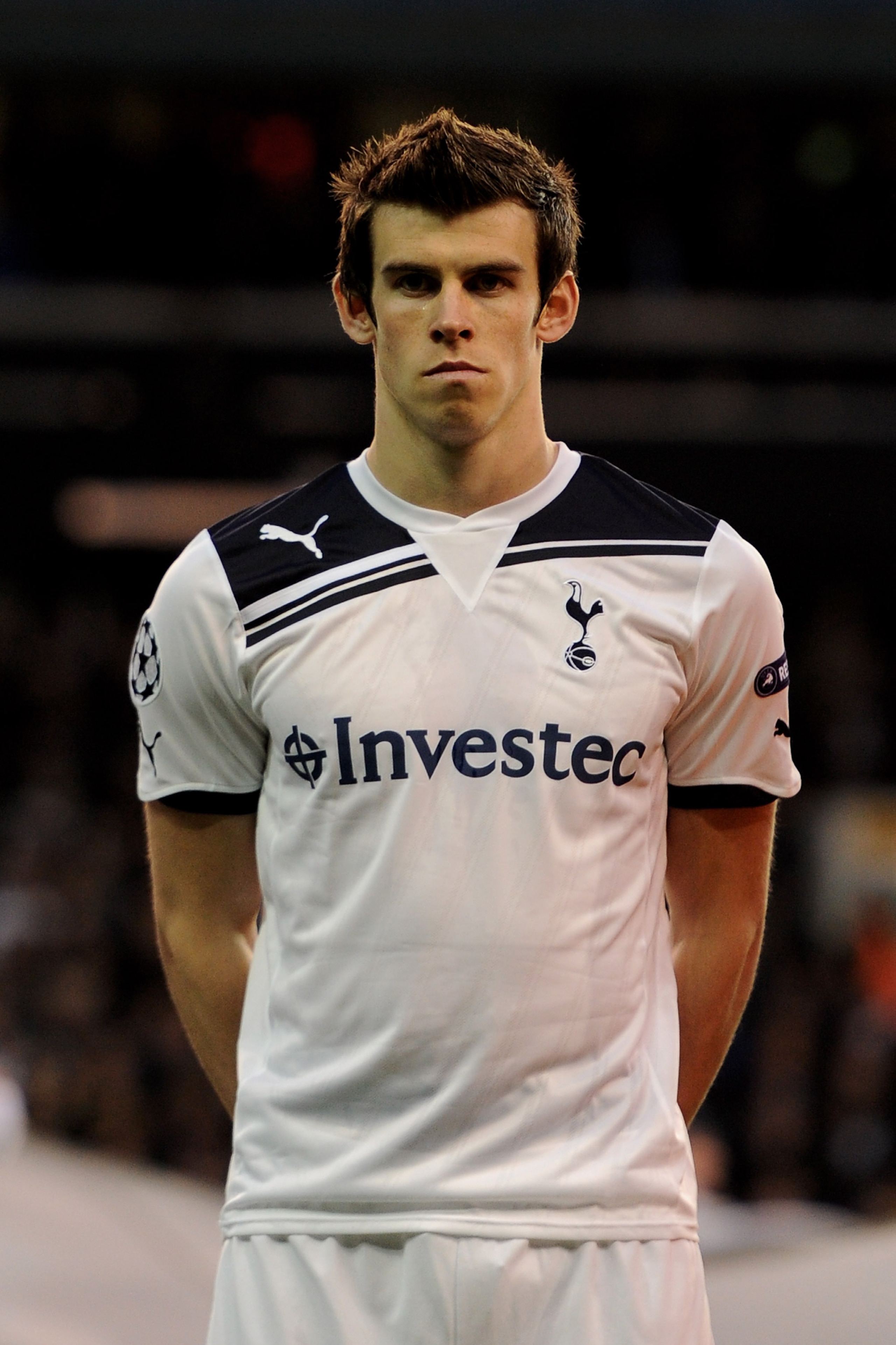LONDON, ENGLAND - APRIL 13:  Gareth Bale of Spurs lines up prior to the UEFA Champions League quarter final second leg match between Tottenham Hotspur and Real Madrid at White Hart Lane on April 13, 2011 in London, England.  (Photo by Jasper Juinen/Getty
